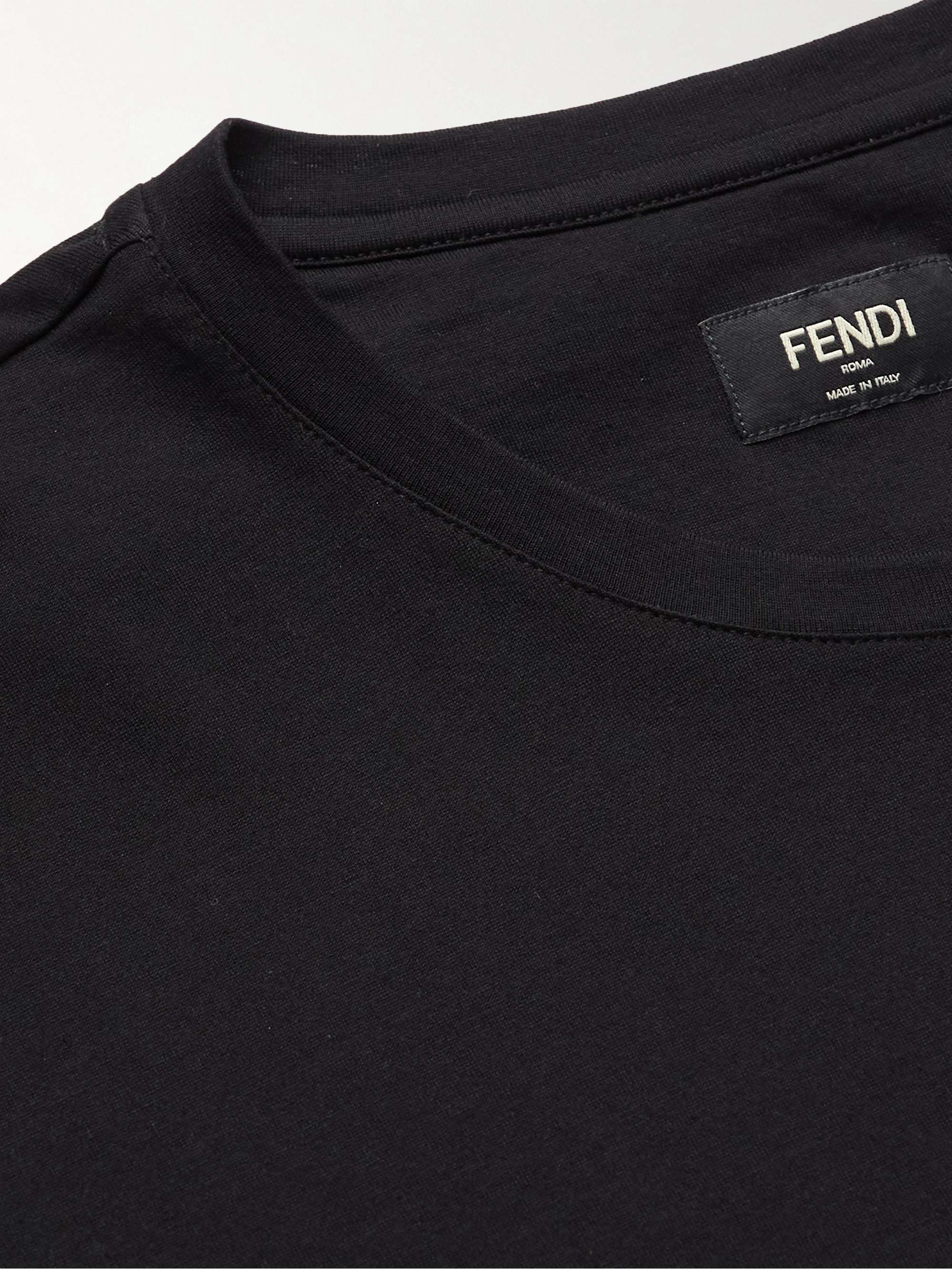 FENDI Logo-Appliquéd Cotton-Jersey T-Shirt