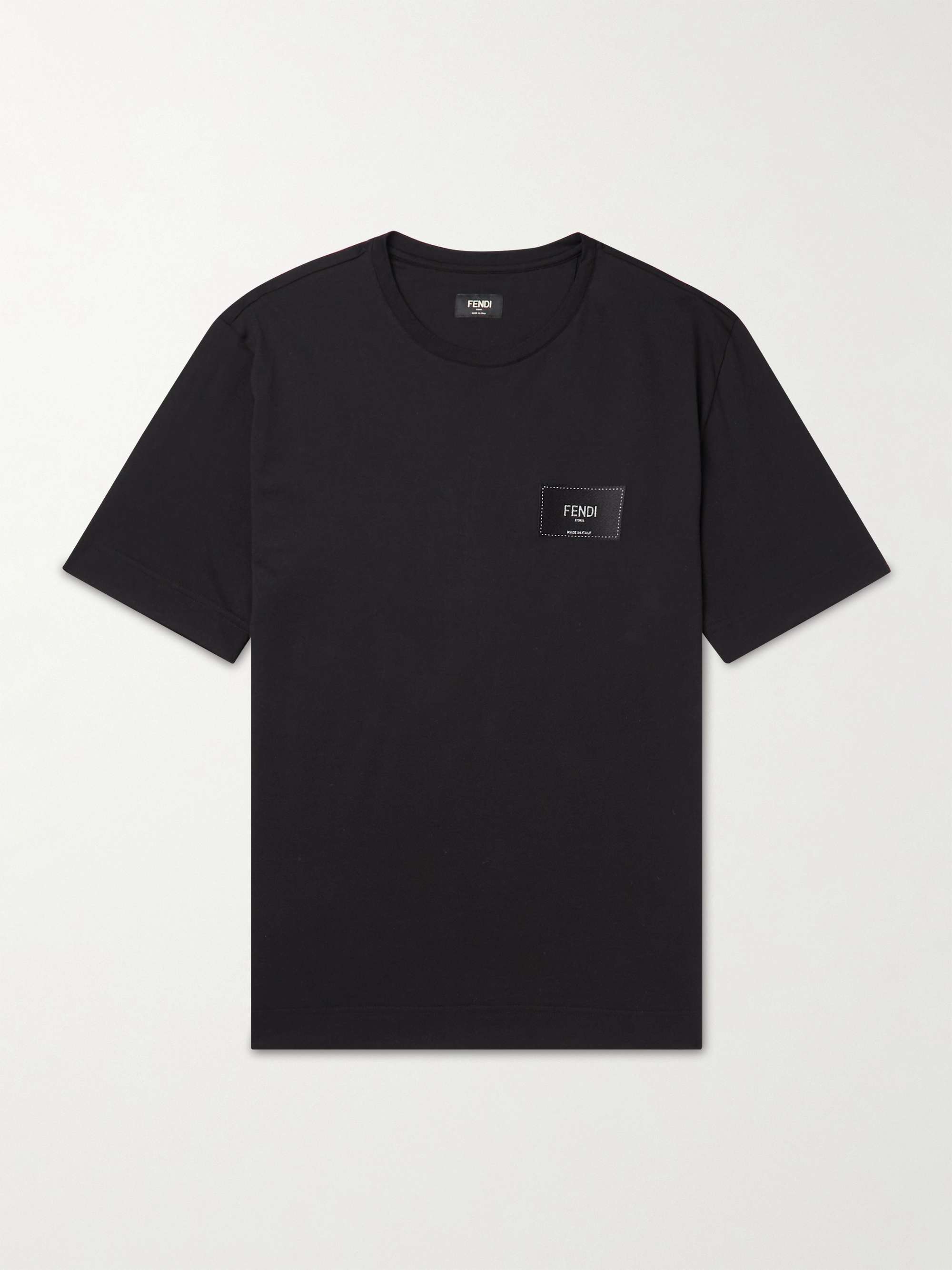 FENDI Logo-Appliquéd Cotton-Jersey T-Shirt