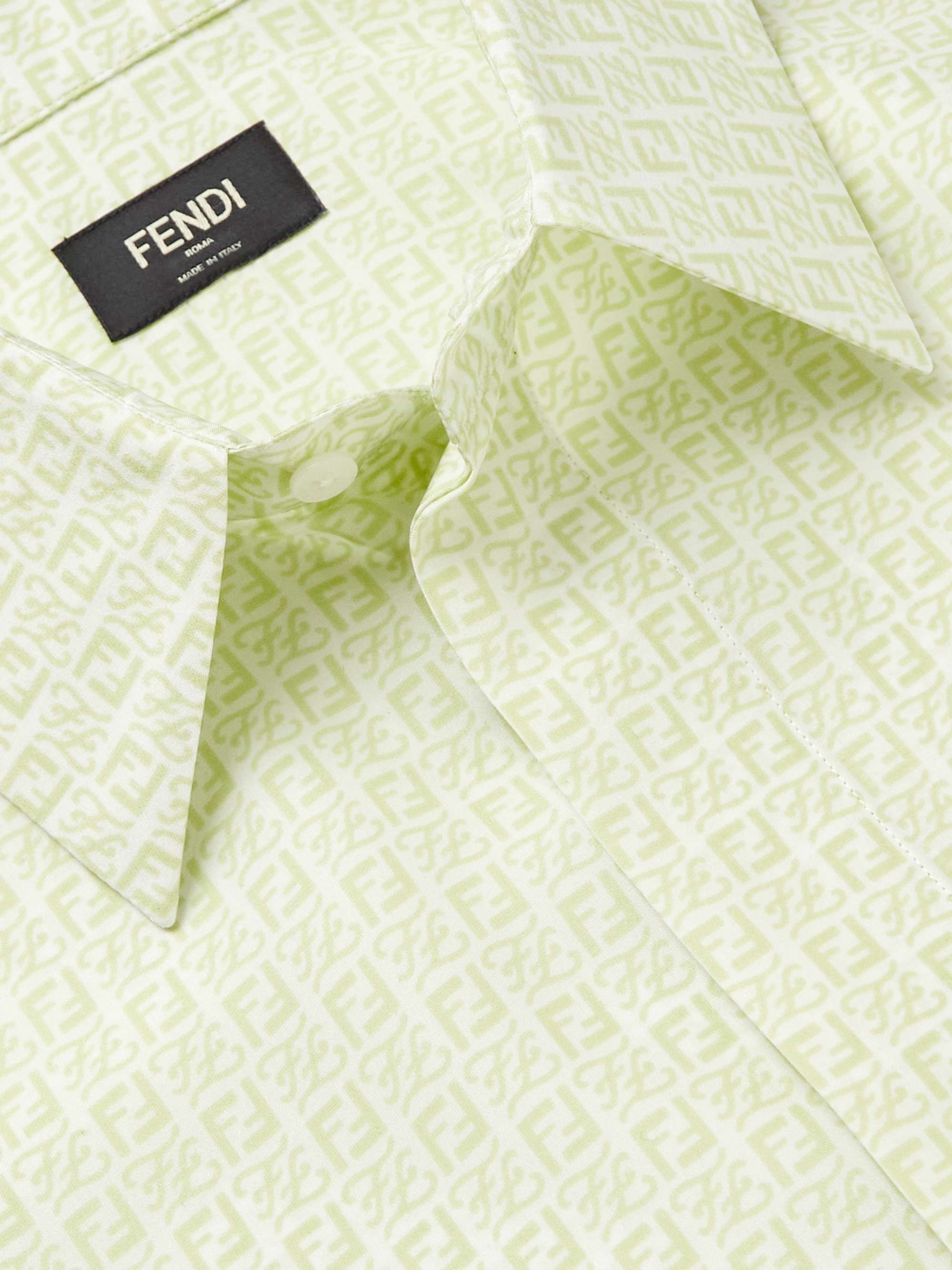 FENDI Logo-Print Silk Shirt