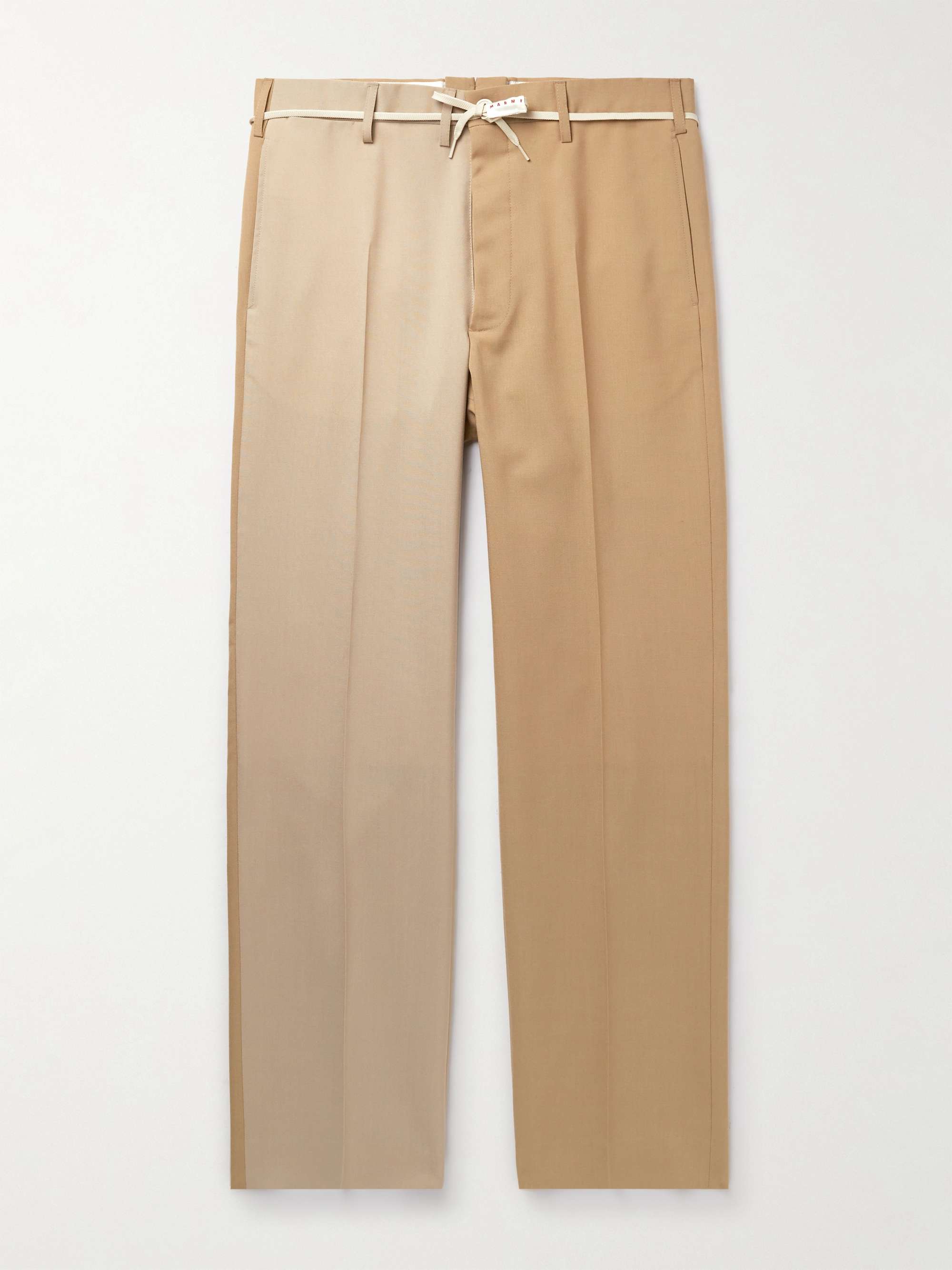 MARNI Straight-Leg Colour-Block Cotton-Canvas Trousers