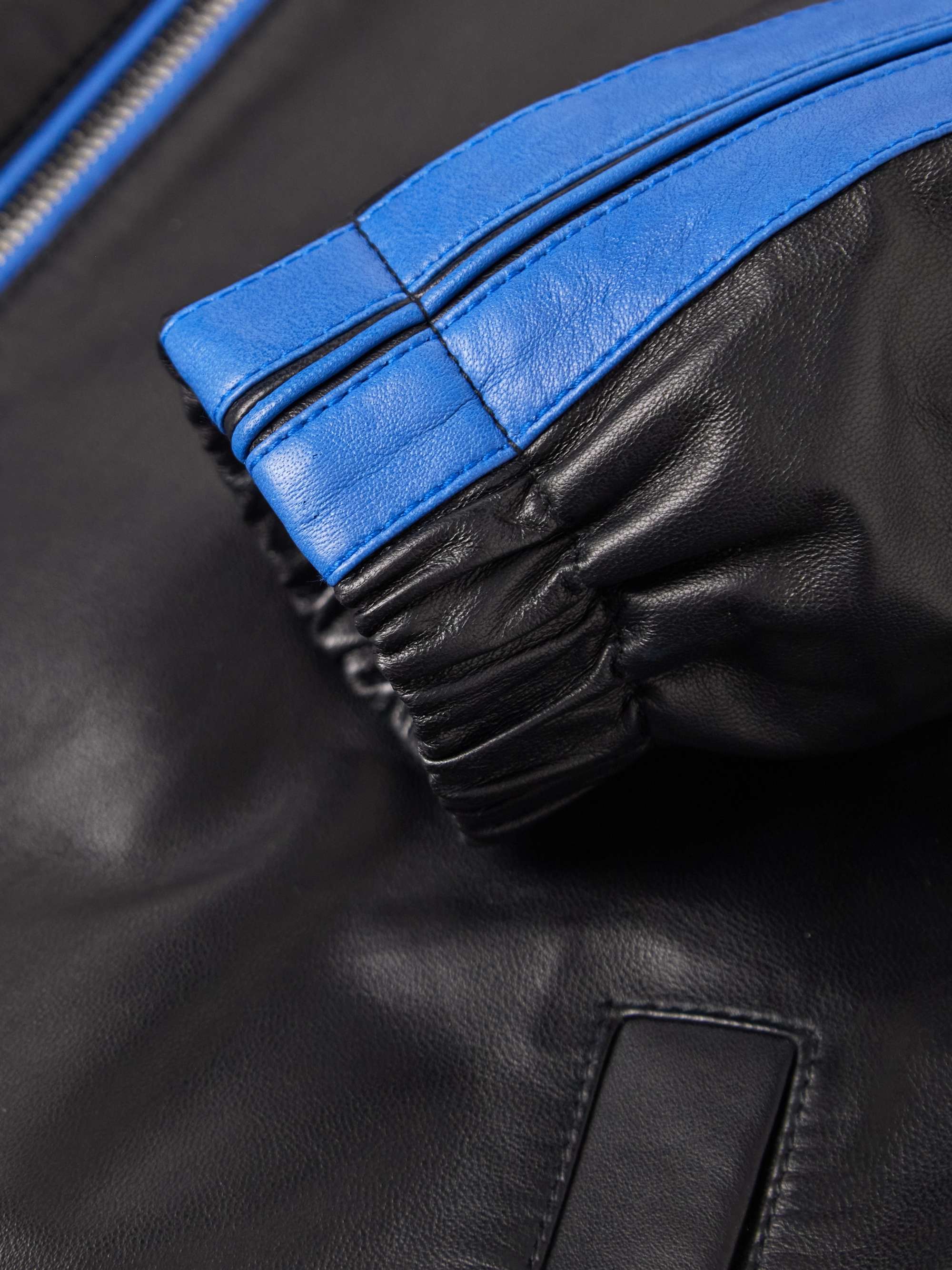 MARNI Panelled Striped Leather Jacket