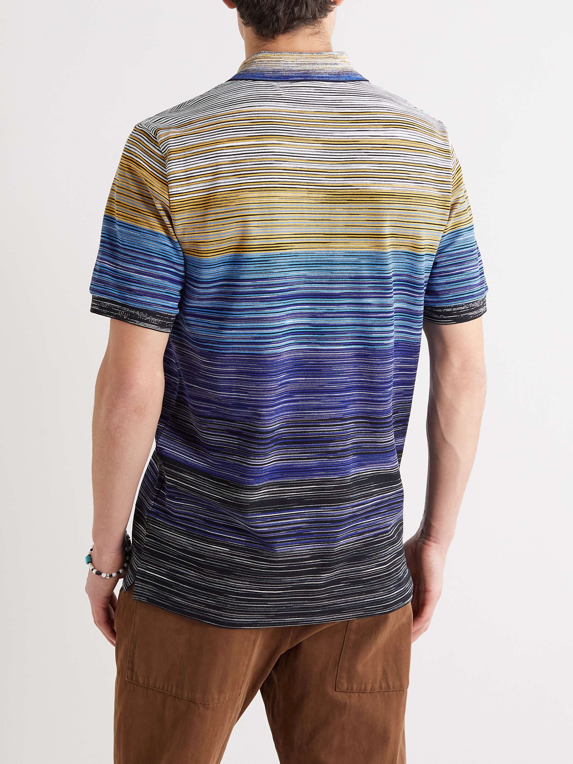 MISSONI Striped Cotton-Piqué Polo Shirt