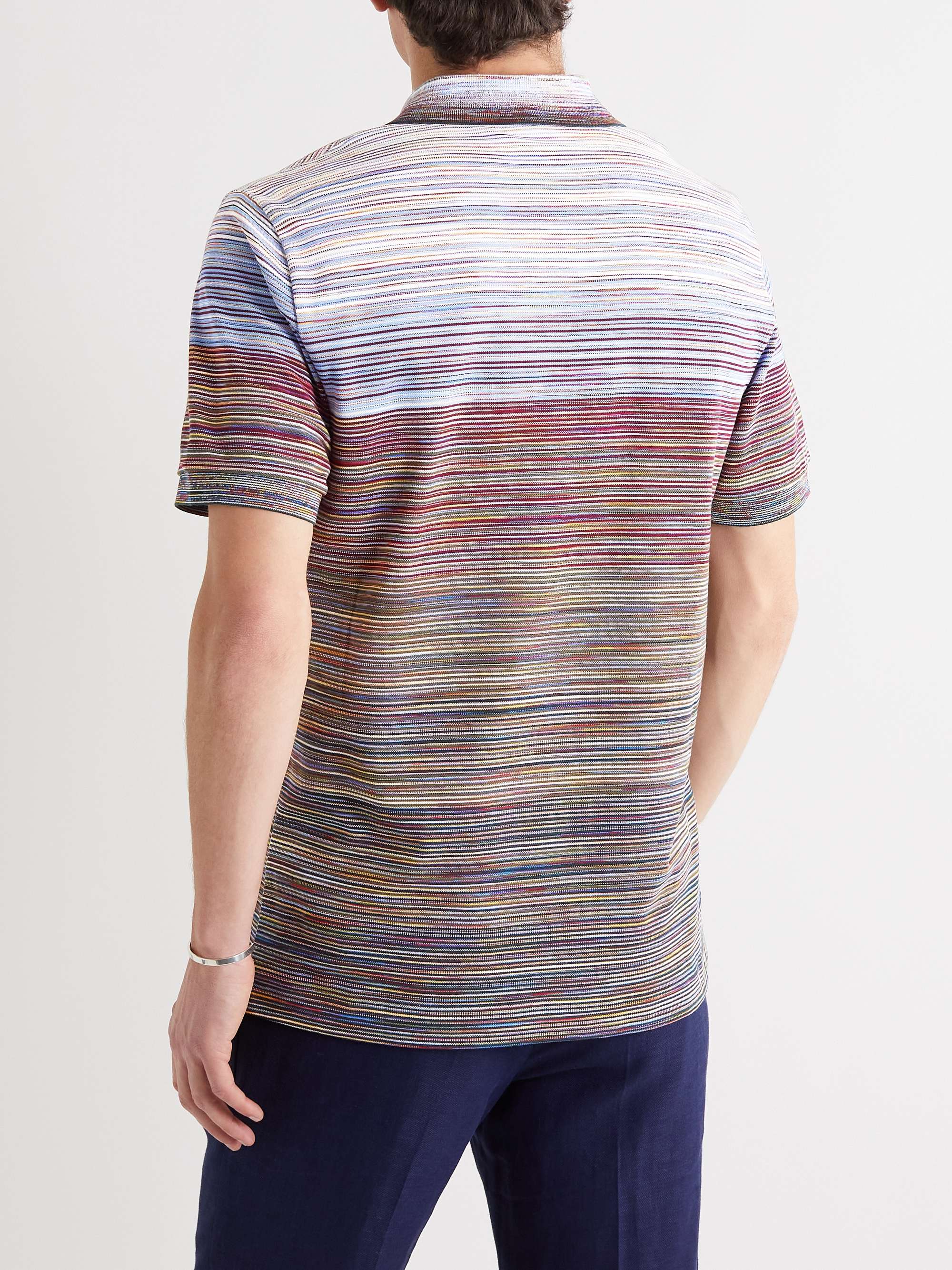 MISSONI Striped Cotton-Piqué Polo Shirt