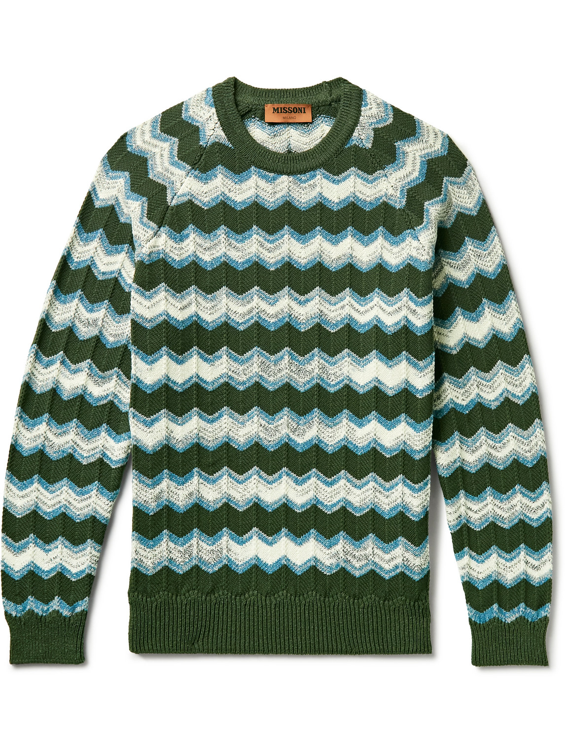 Intarsia Cotton-Blend Sweater