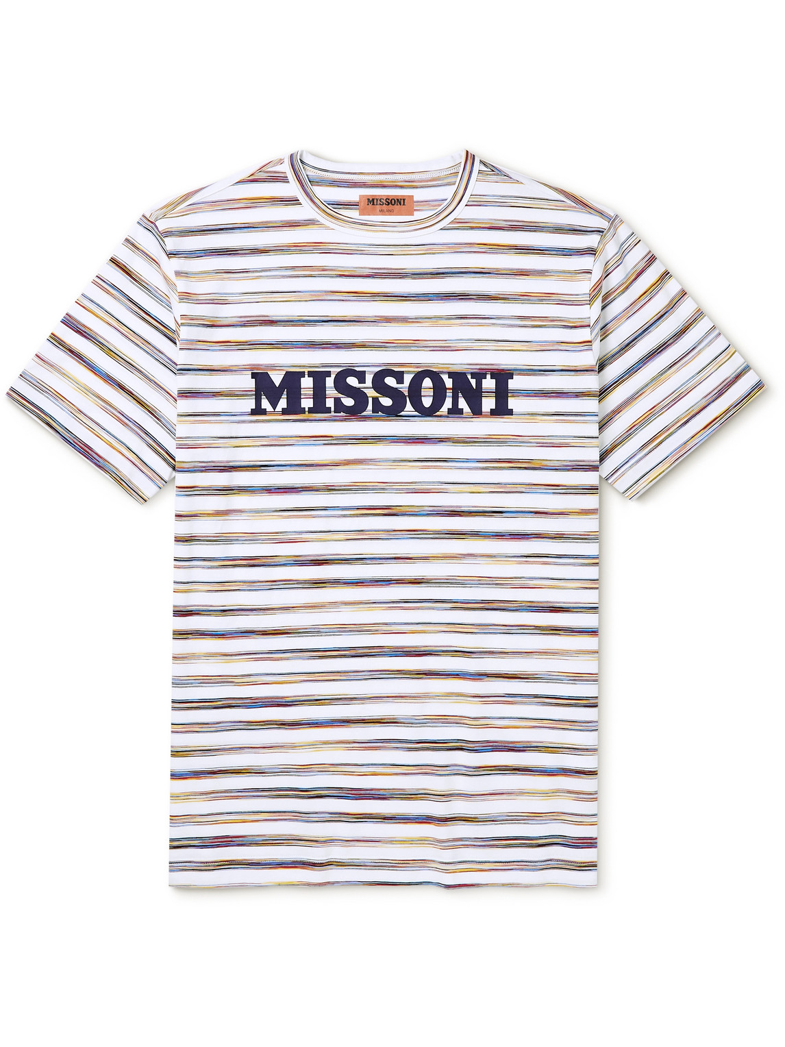 Logo-Print Striped Cotton-Jersey T-Shirt