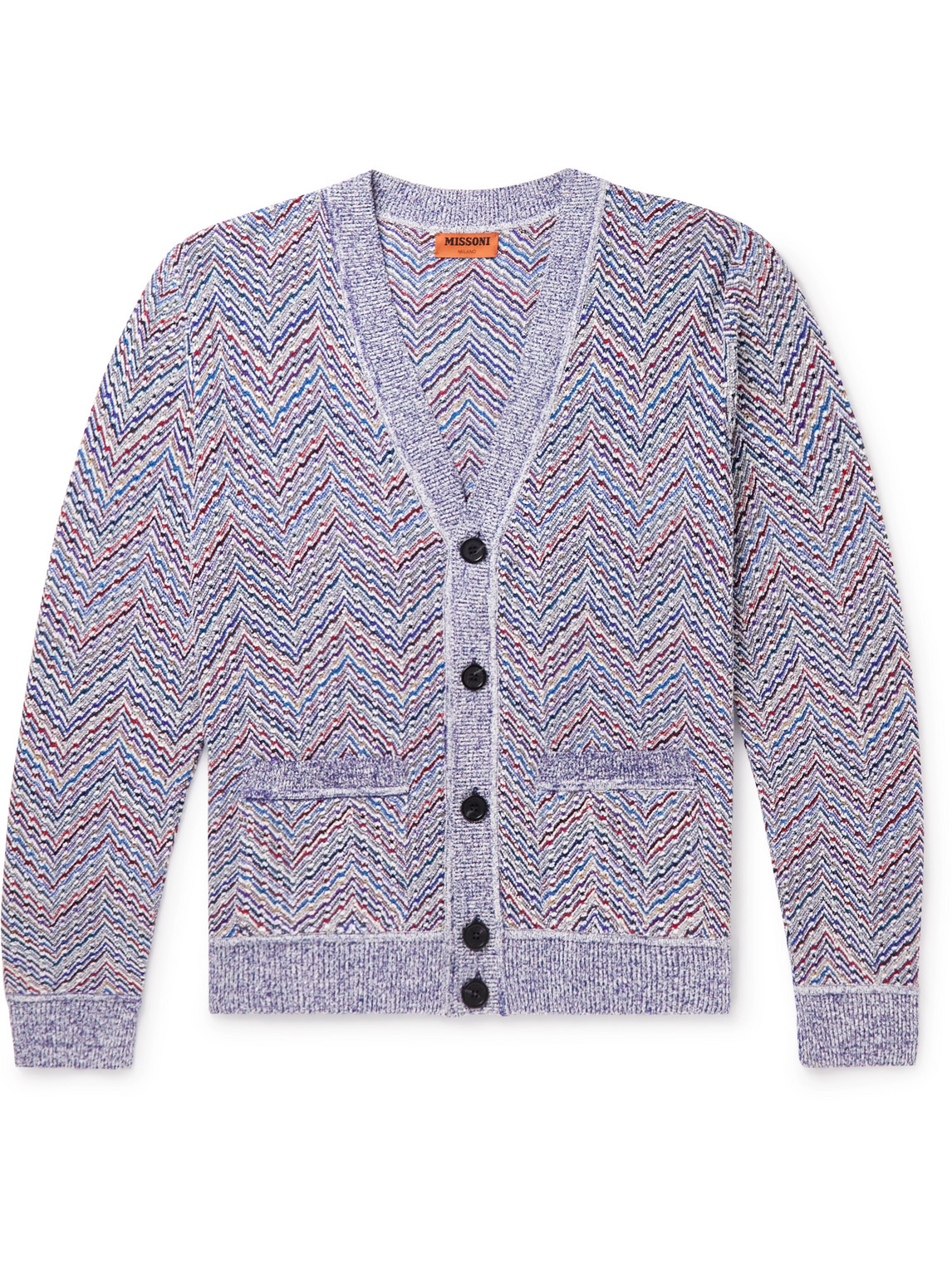 Striped Crochet-Knit Cotton-Blend Cardigan
