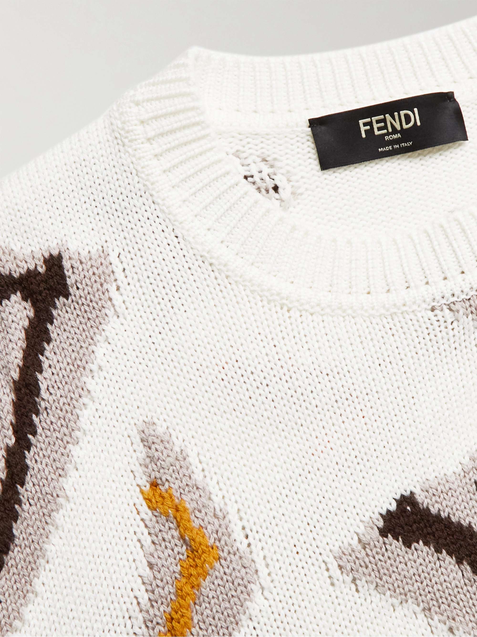 FENDI Logo-Jacquard Wool Sweater