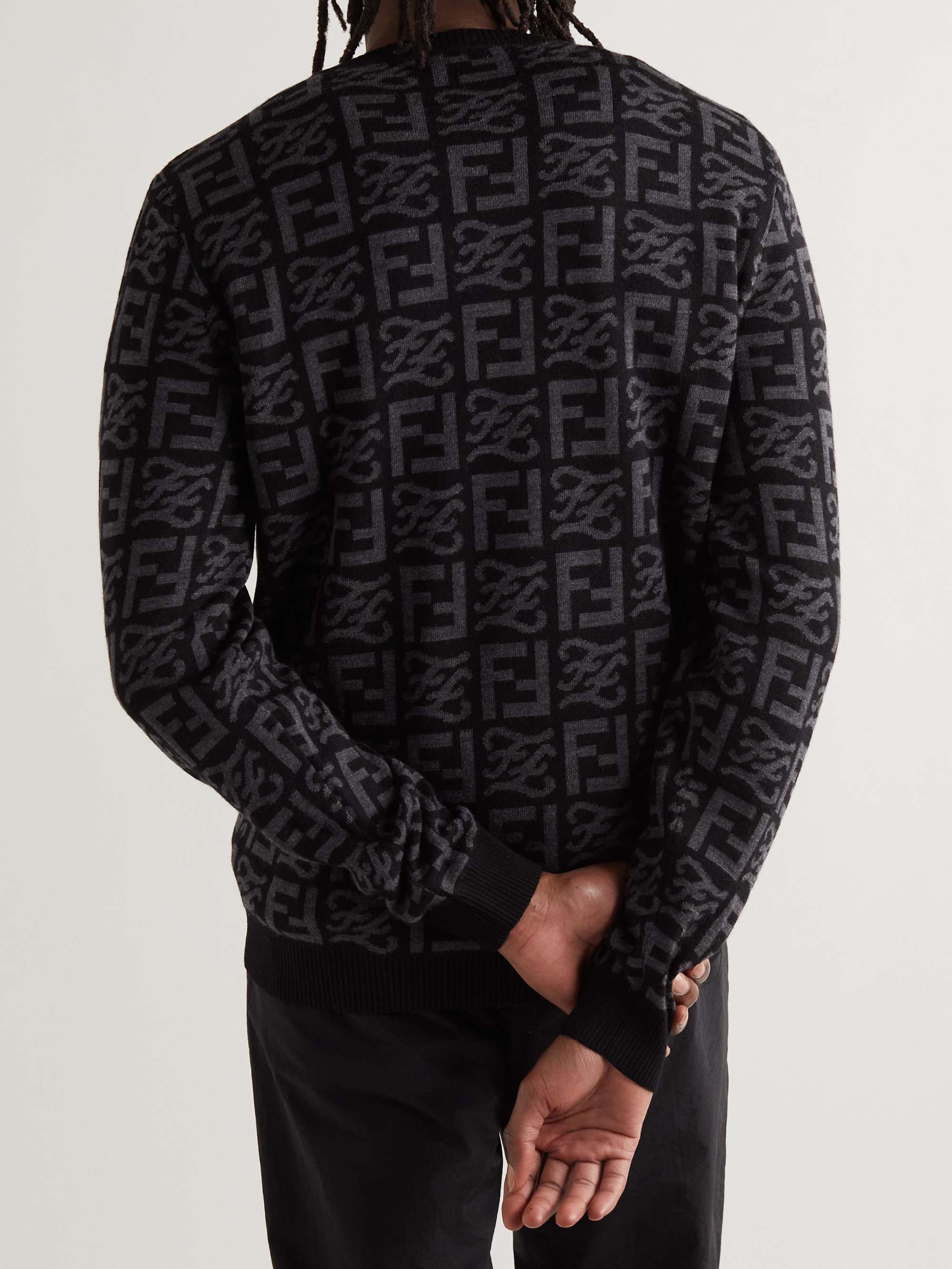 FENDI Logo-Intarsia Wool Sweater