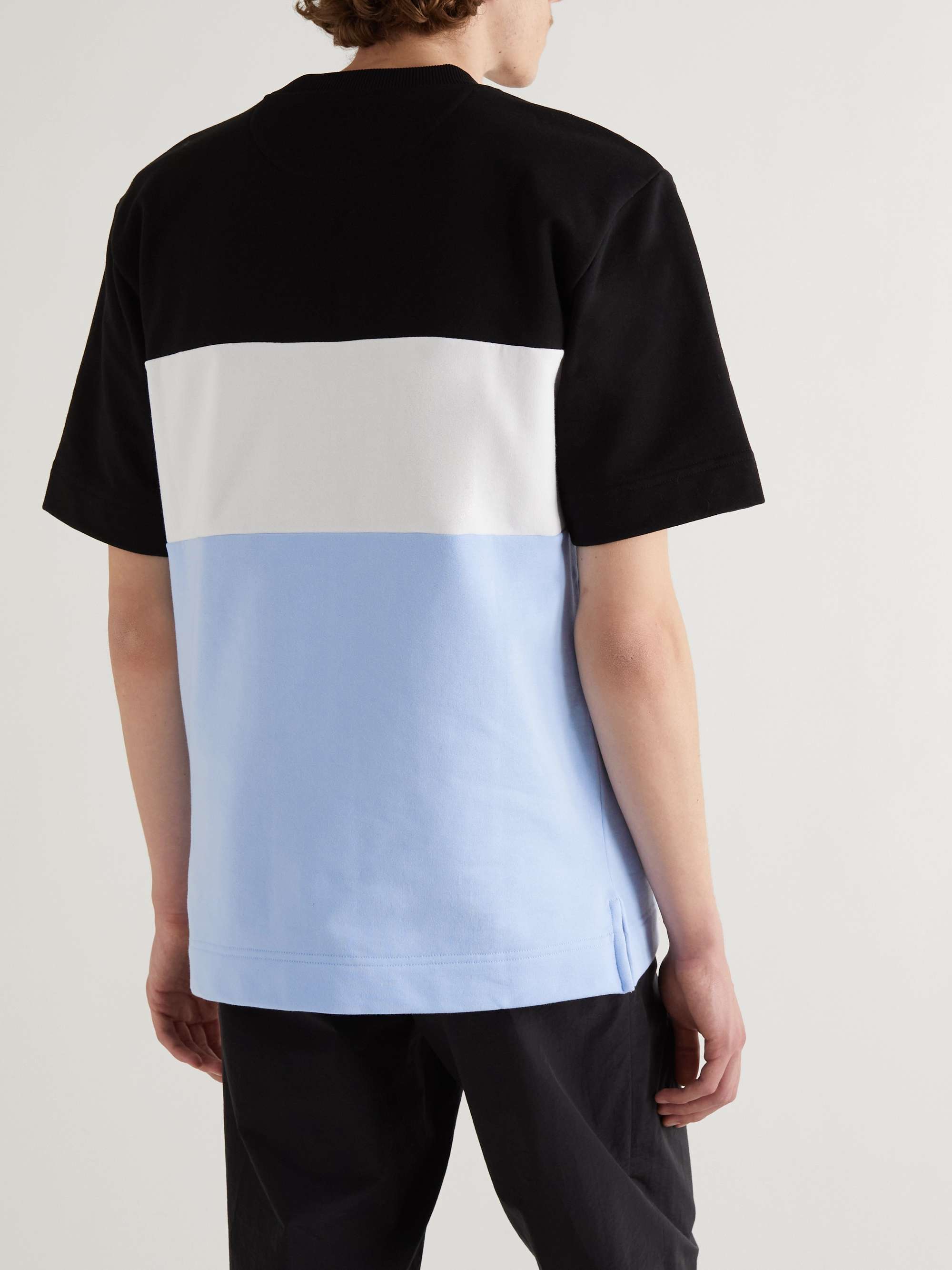 Logo-Debossed Colour-Block Cotton-Jersey T-Shirt