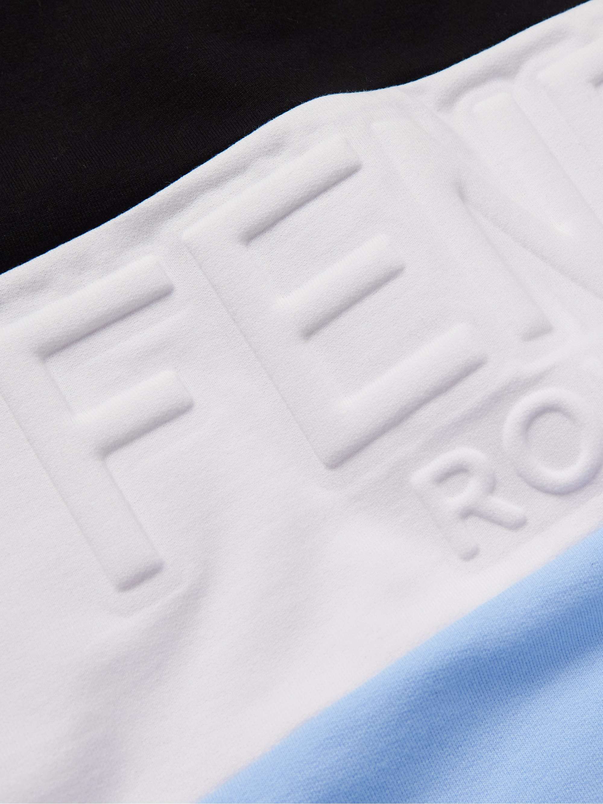 FENDI Logo-Debossed Colour-Block Cotton-Jersey T-Shirt