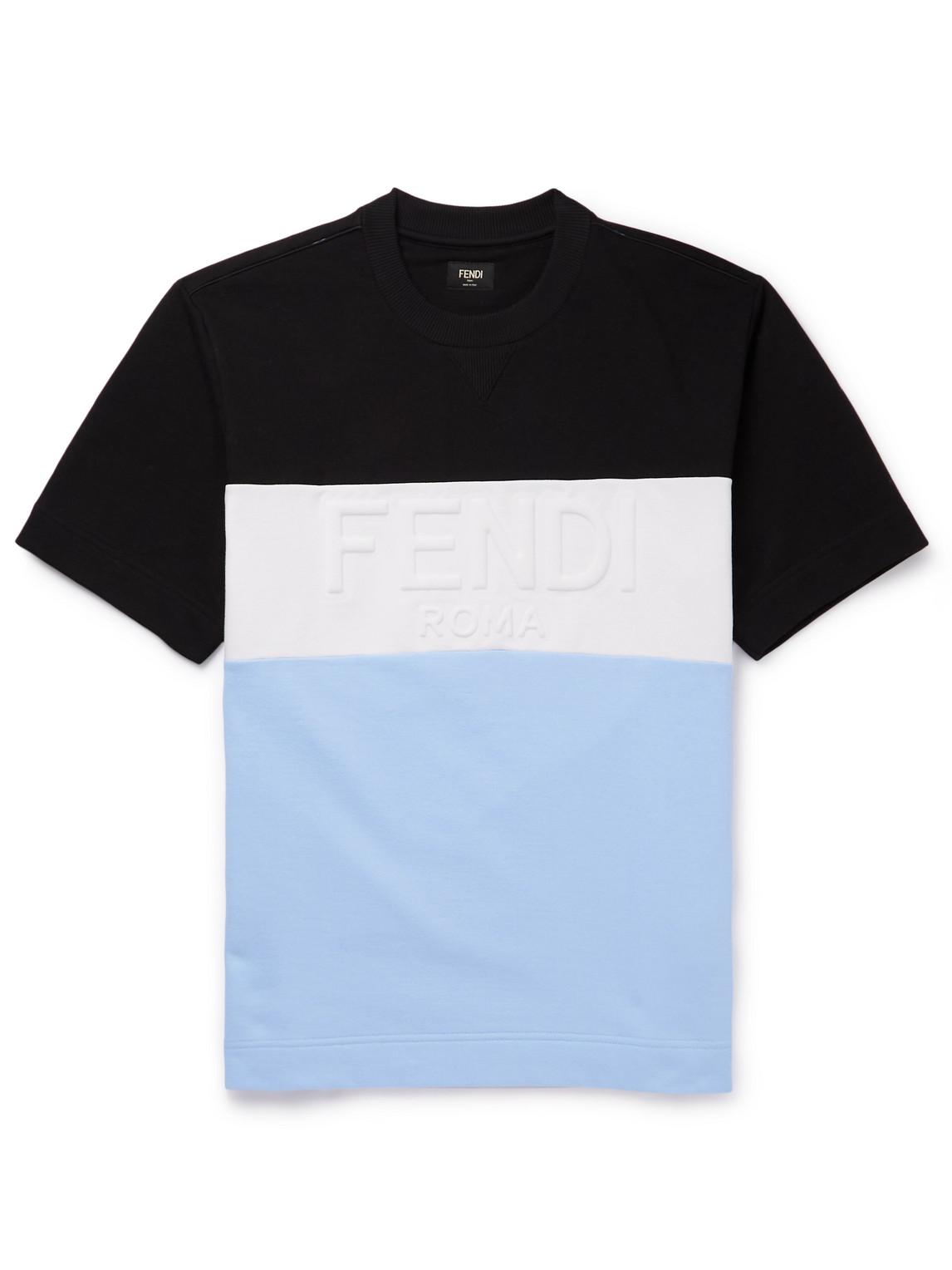 Logo-Debossed Colour-Block Cotton-Jersey T-Shirt