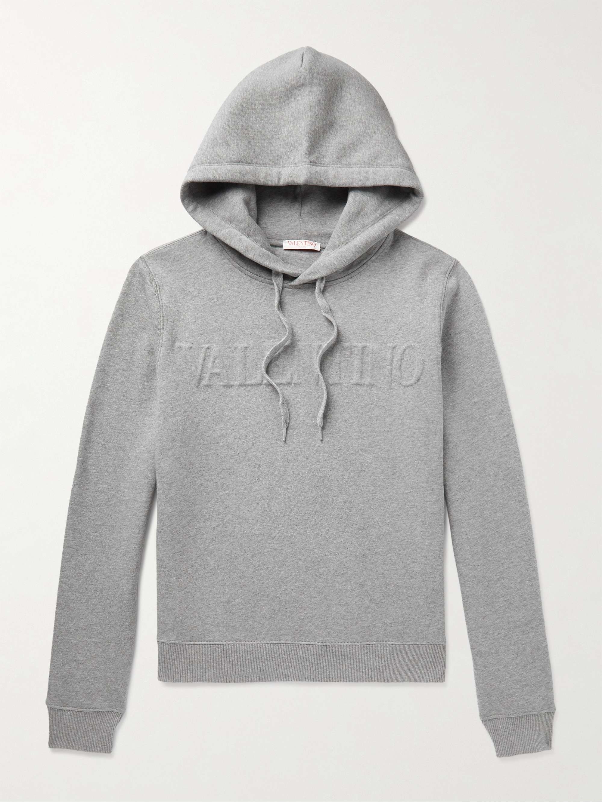 VALENTINO Logo-Embossed Cotton-Jersey Hoodie