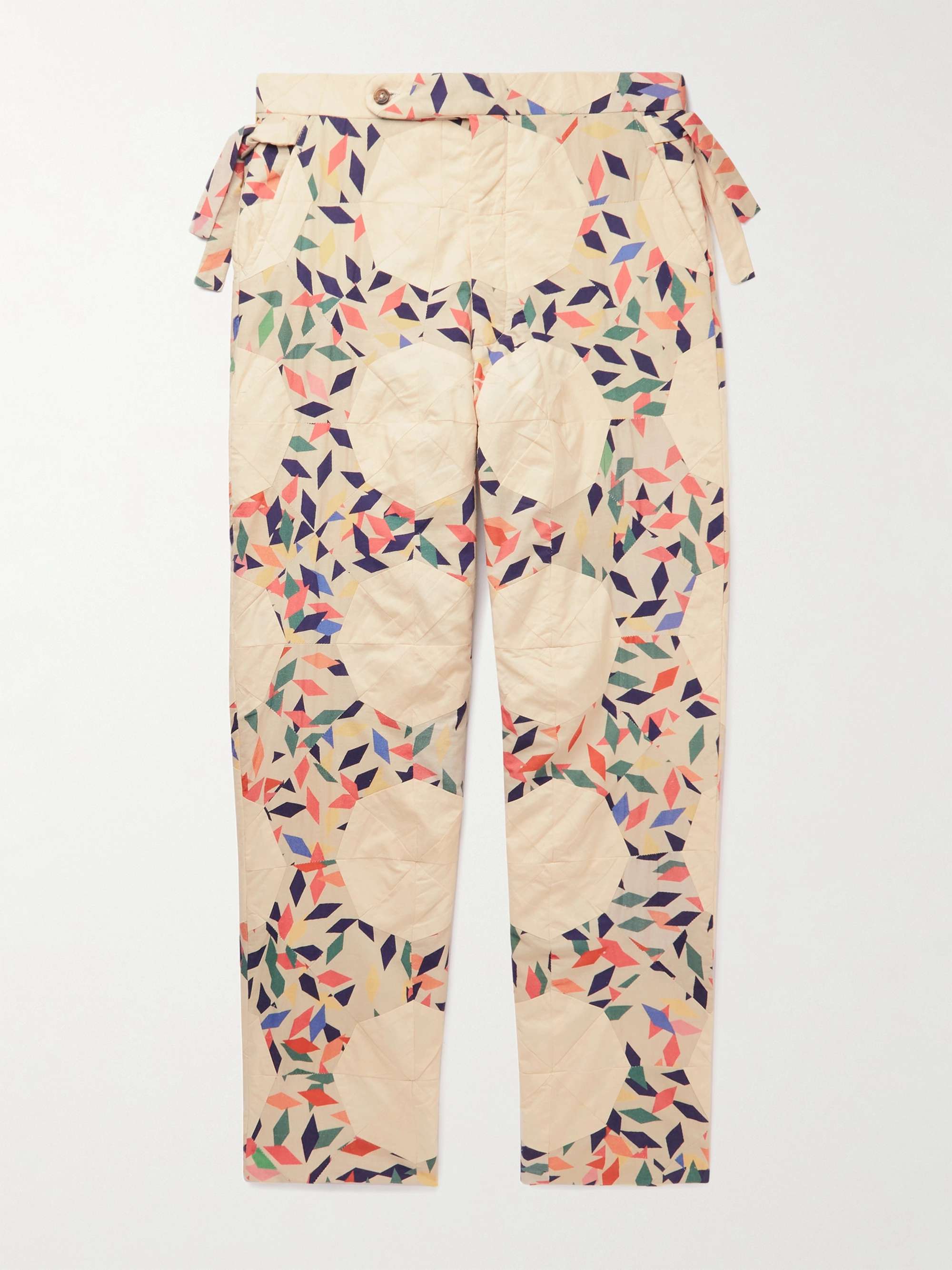 BODE Straight-Leg Patchwork Printed Cotton Trousers