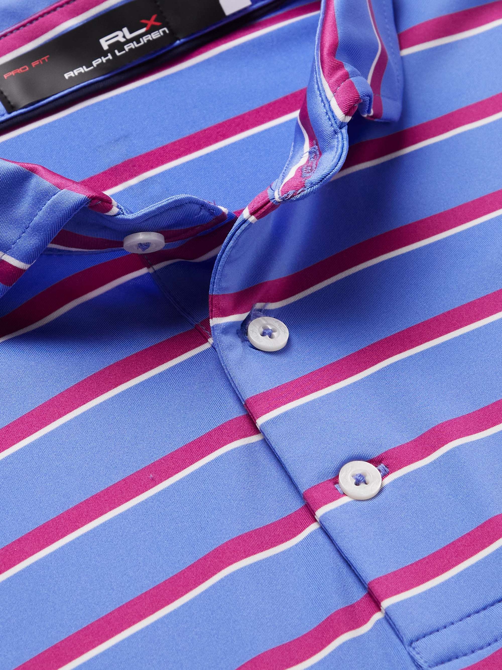 RLX RALPH LAUREN Striped Recycled Stretch-Jersey Golf Polo Shirt