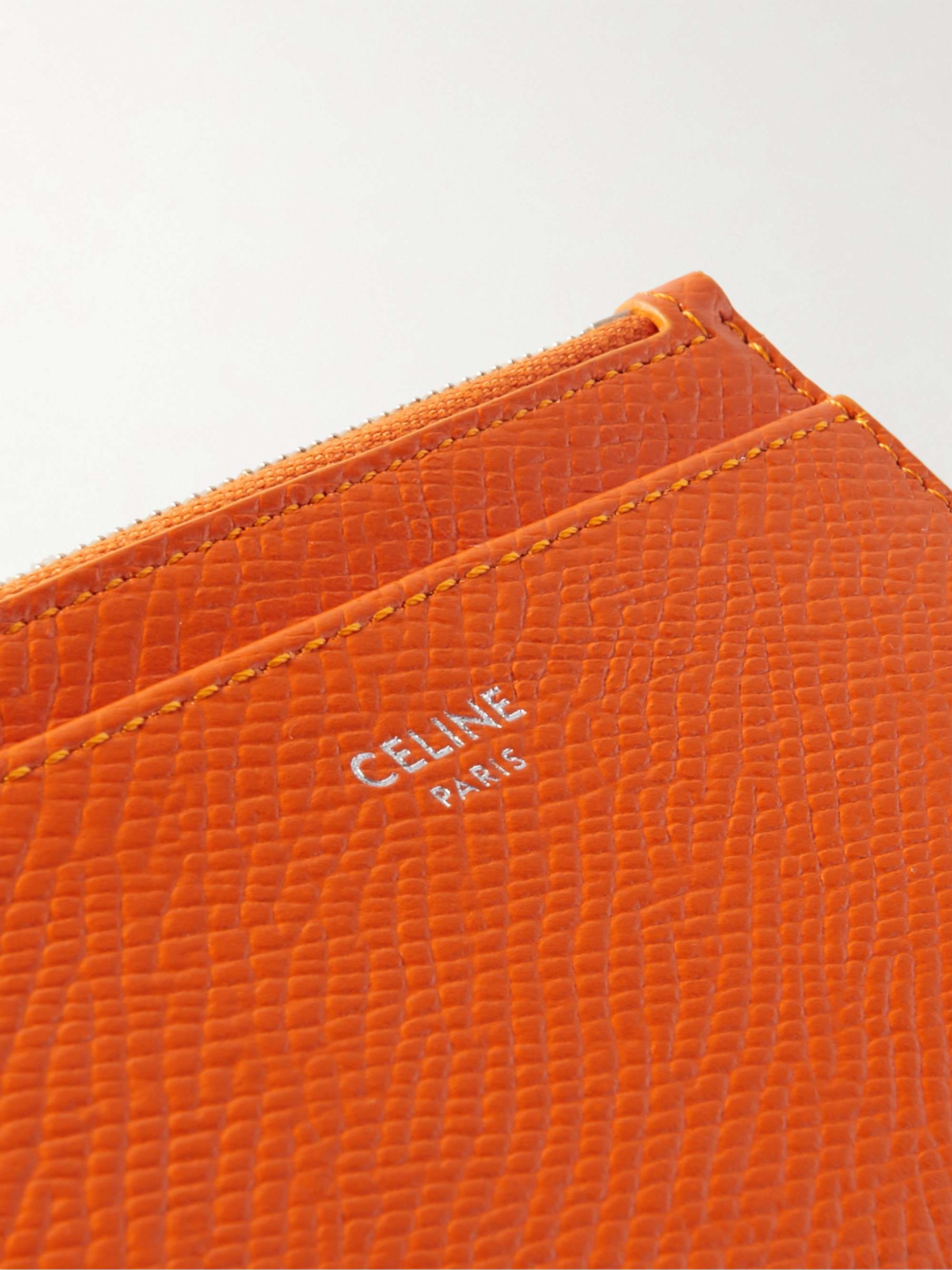 CELINE HOMME Full-Grain Leather Zipped Cardholder