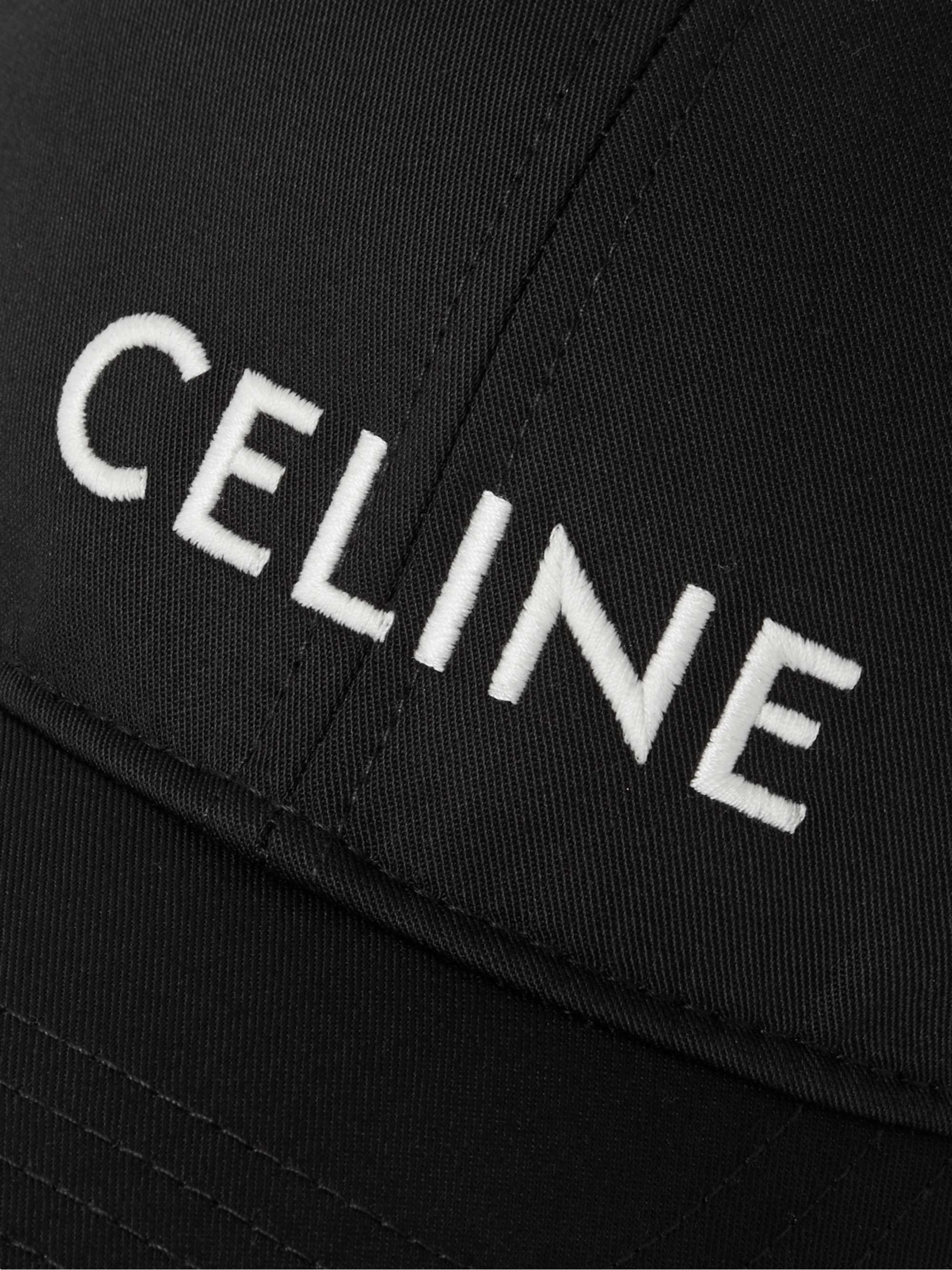 CELINE HOMME Logo-Embroidered Drill Baseball Cap
