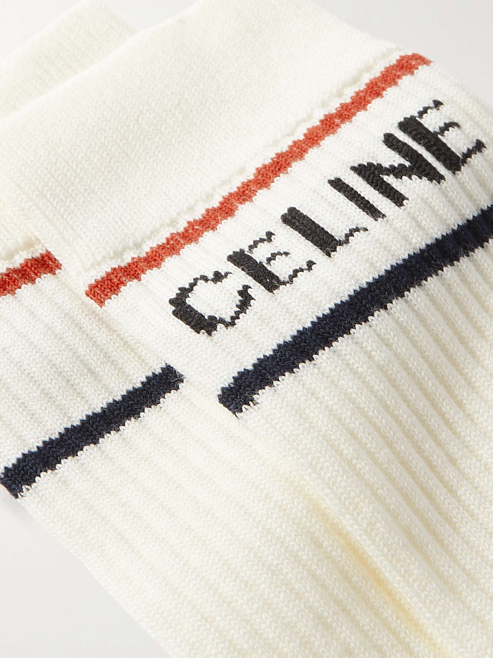 CELINE HOMME Striped Cotton-Blend Socks