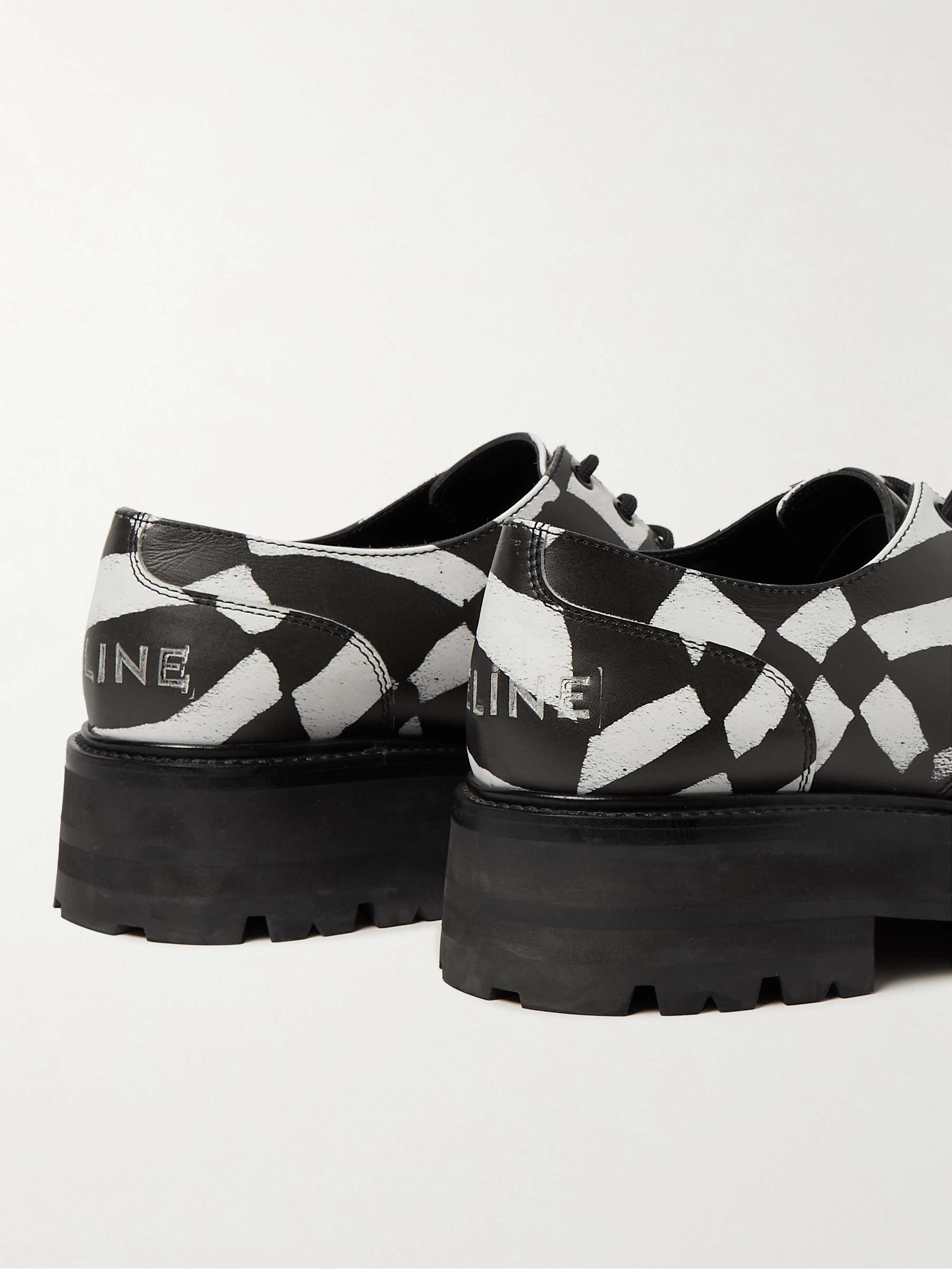 CELINE HOMME Checked Leather Derby Shoes