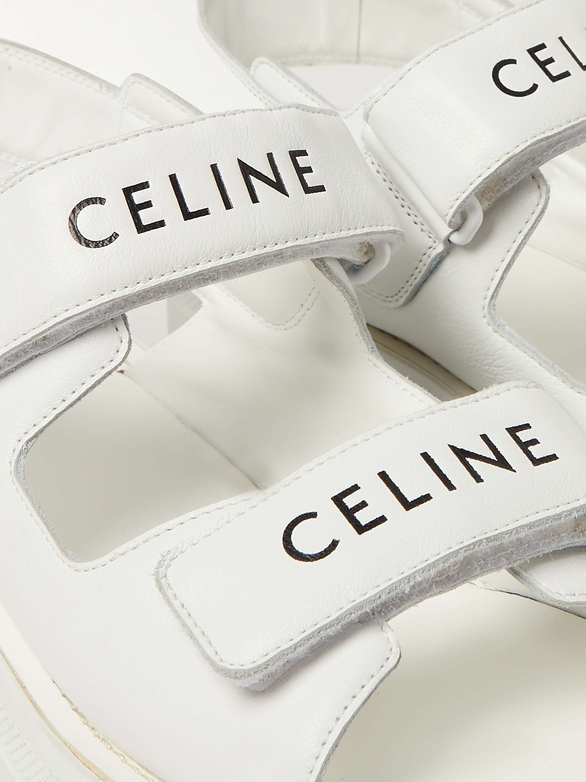 CELINE HOMME Logo-Print Leather Sandals