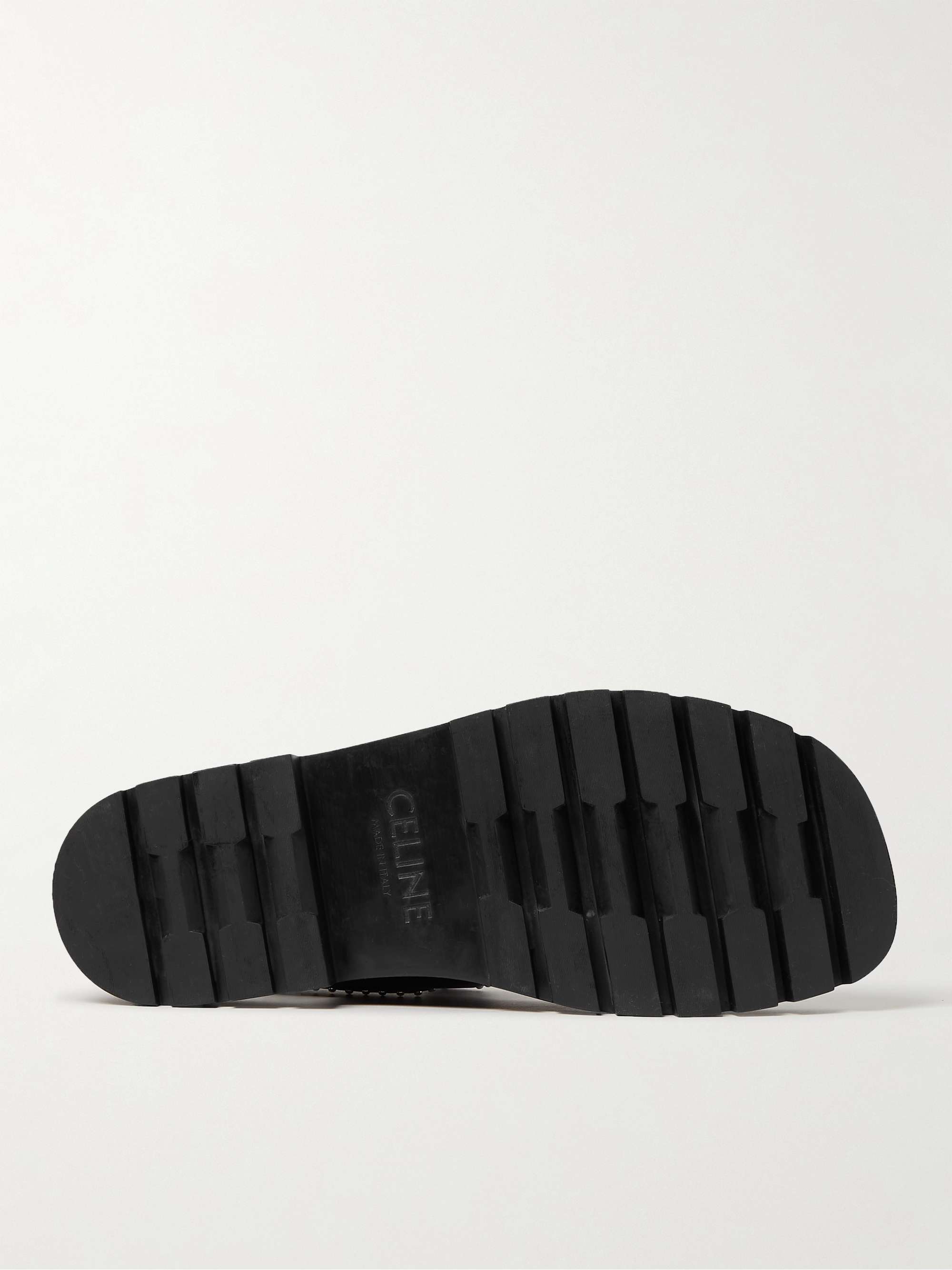 CELINE HOMME Studded Logo-Print Leather Sandals
