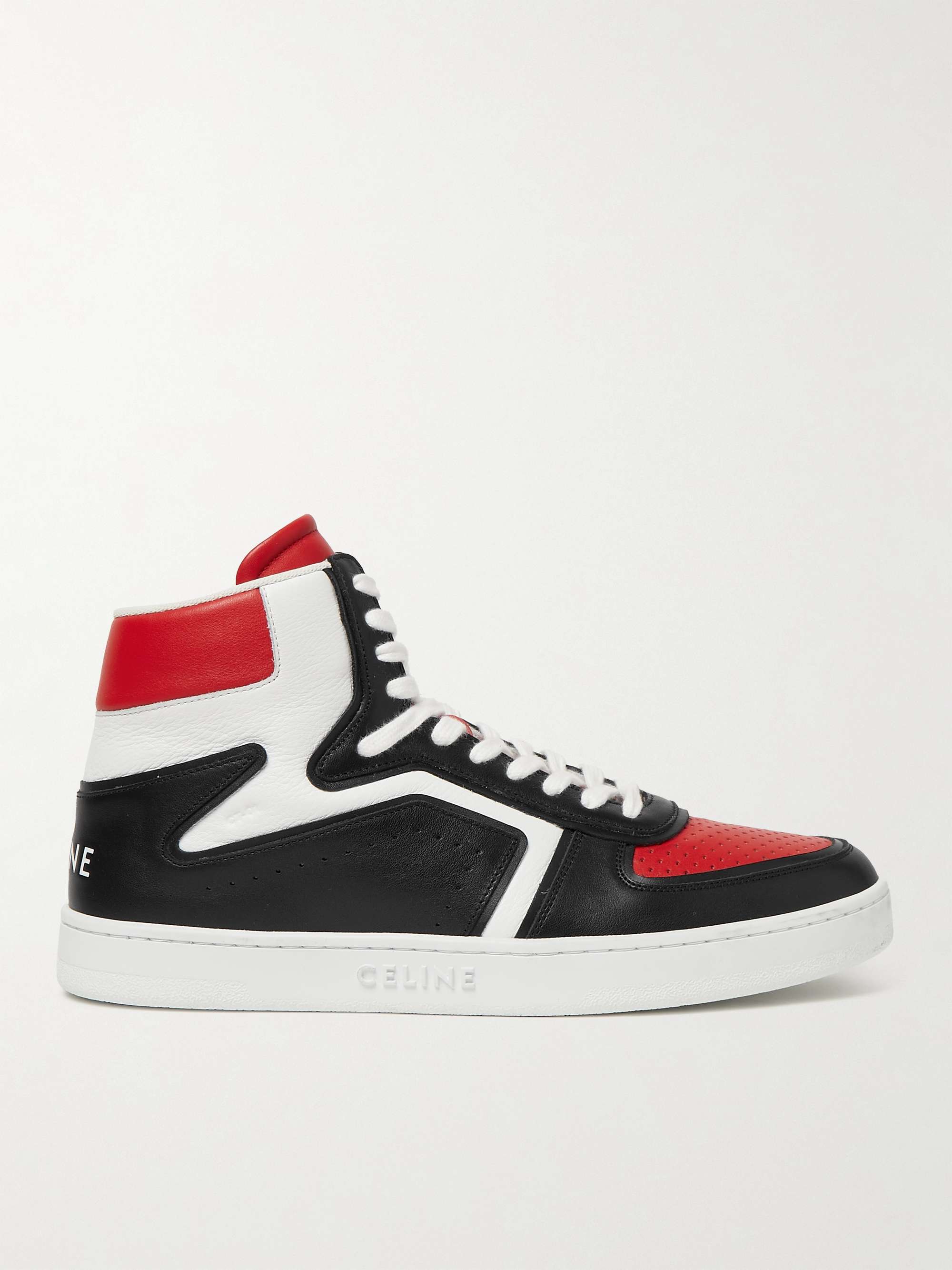 Yellow CT-02 Colour-Block Leather High-Top Sneakers | CELINE HOMME 