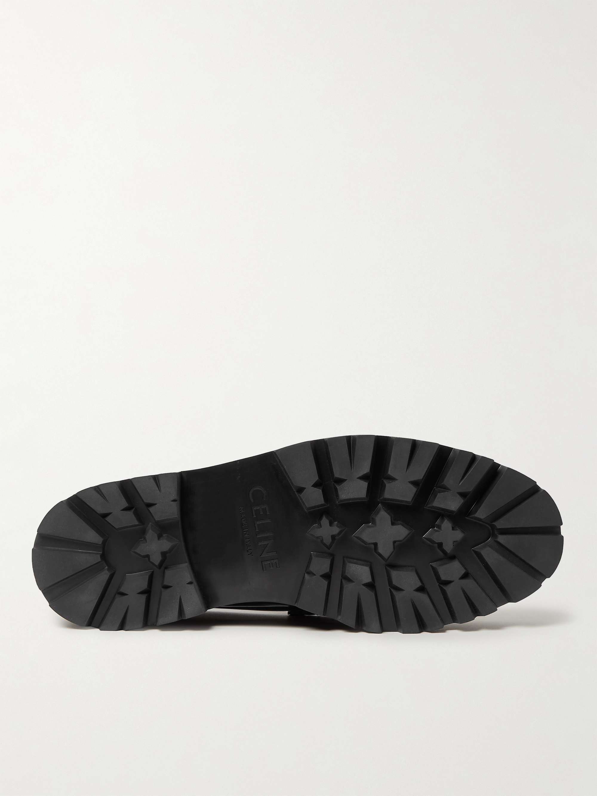 CELINE HOMME Triomphe Zebra-Print Leather Tasselled Loafers