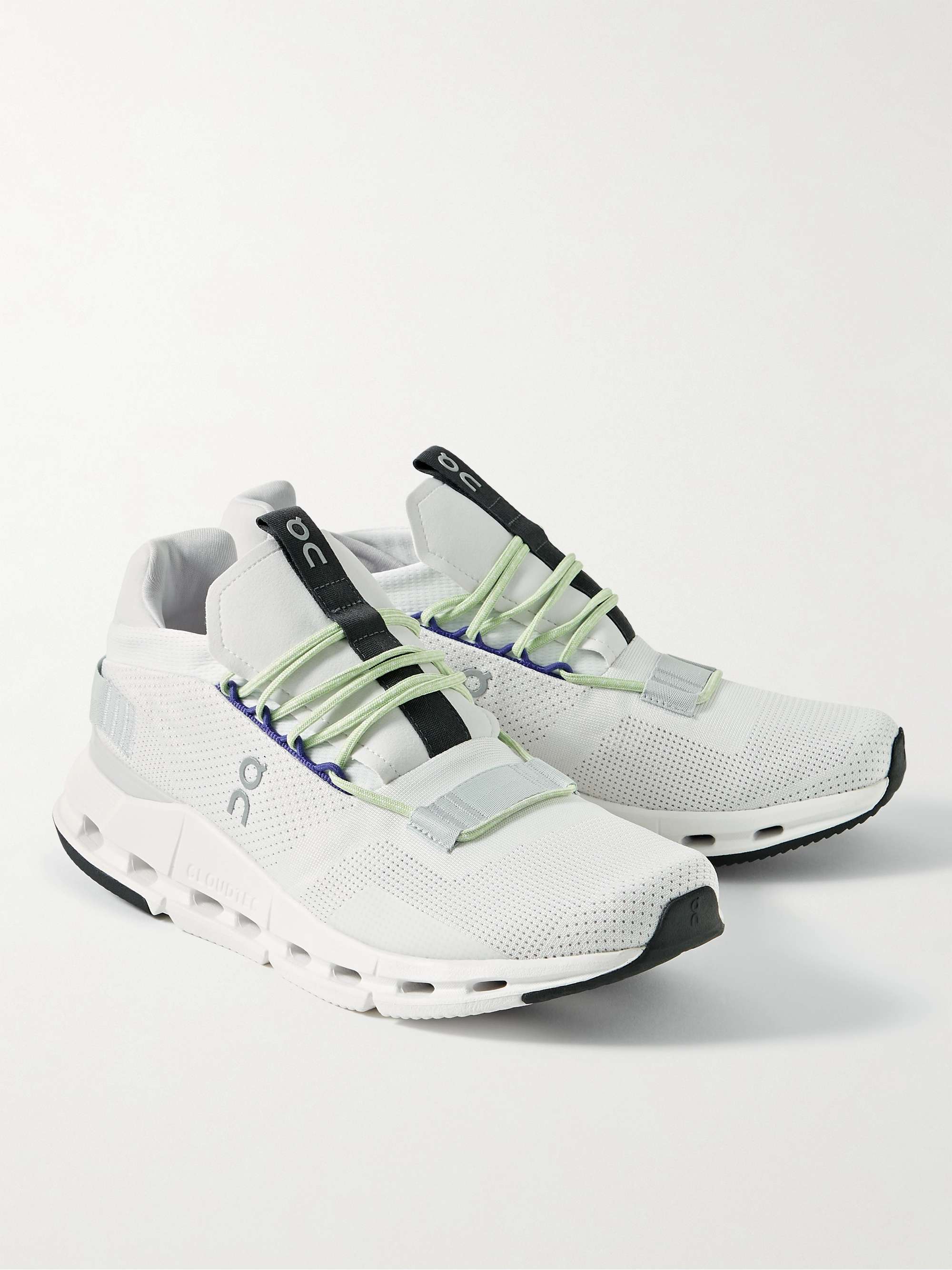ON Cloudnova Rubber-Trimmed Mesh Running Sneakers