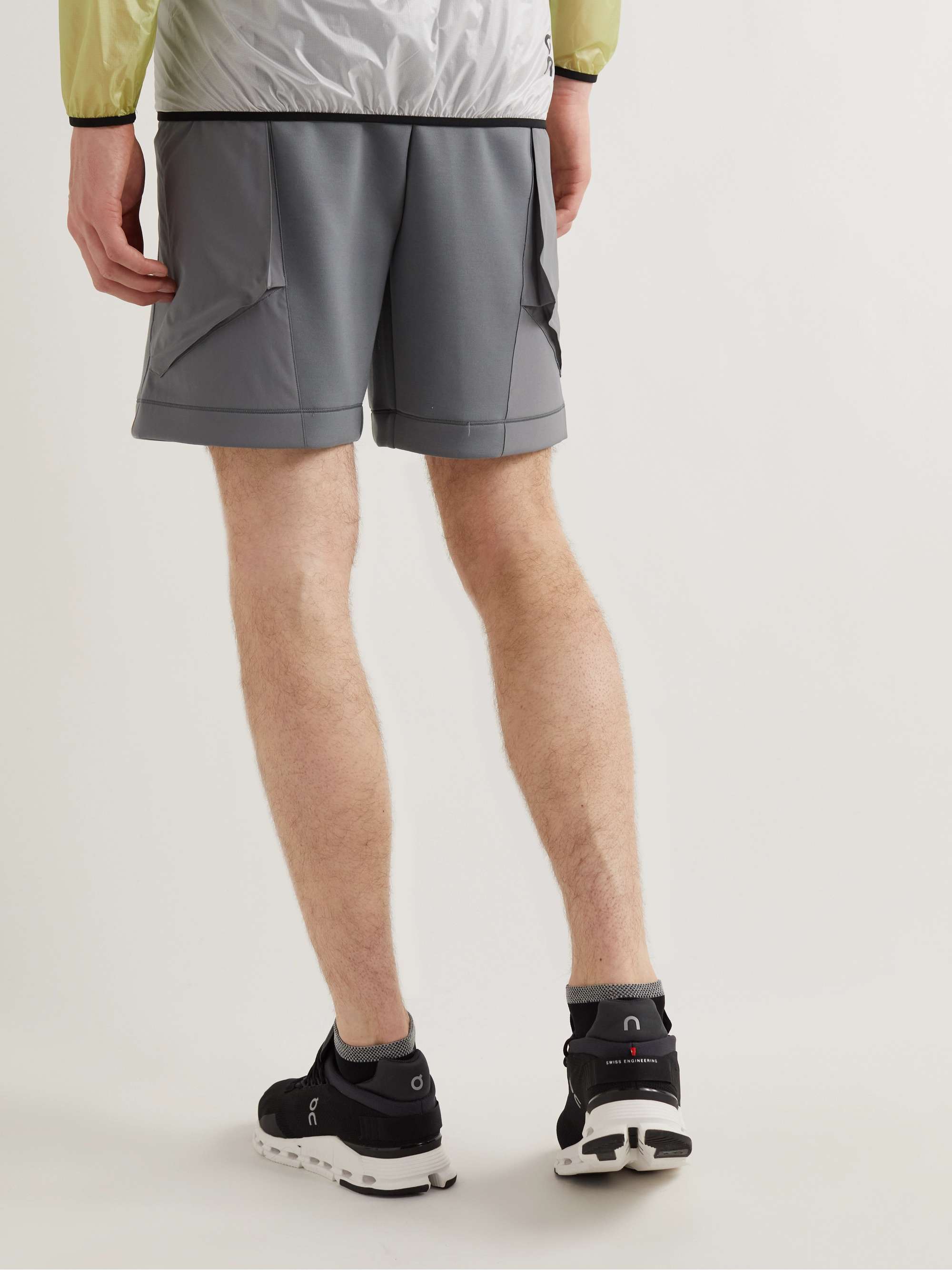 ON Movement Logo-Print Shell-Panelled Recycled Jersey Drawstring Shorts