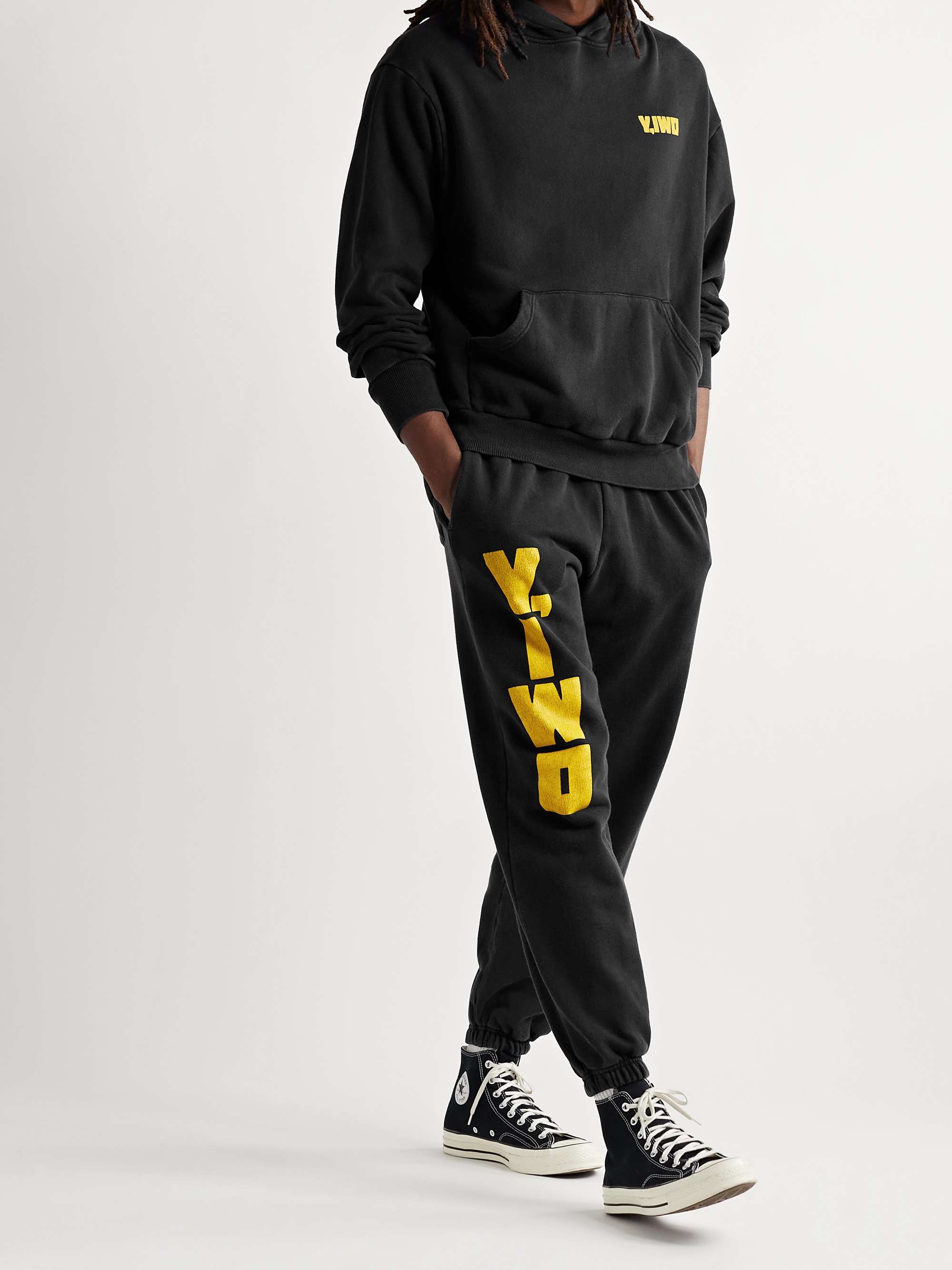 Y,IWO Tapered Logo-Print Cotton-Jersey Sweatpants