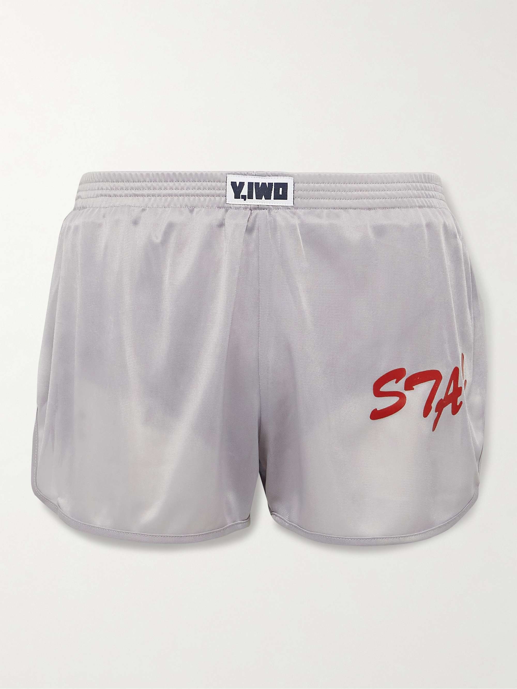 Y,IWO Quad Slim-Fit Printed Jersey Shorts