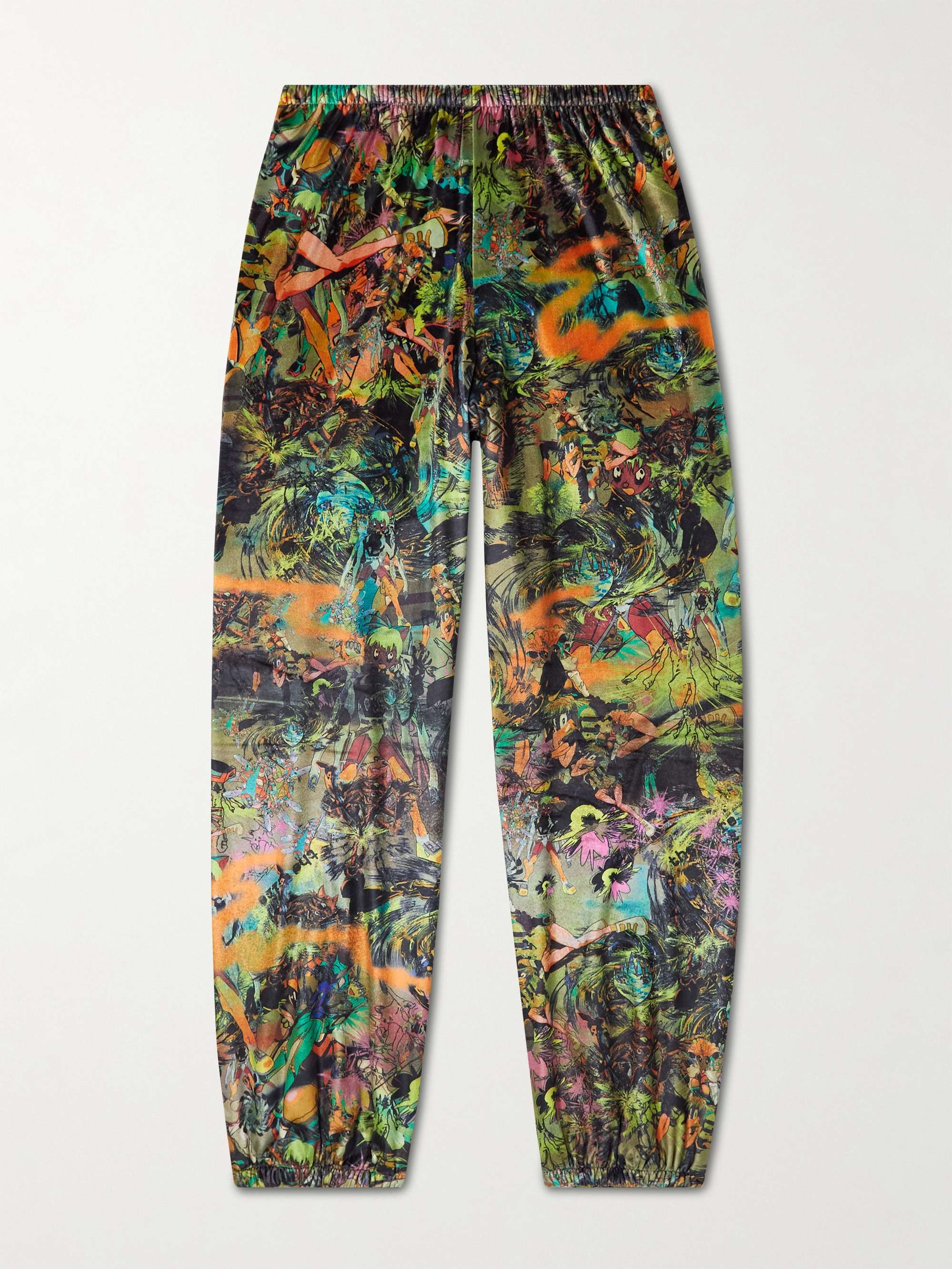 LIBERAL YOUTH MINISTRY Tapered Printed Velour Trousers
