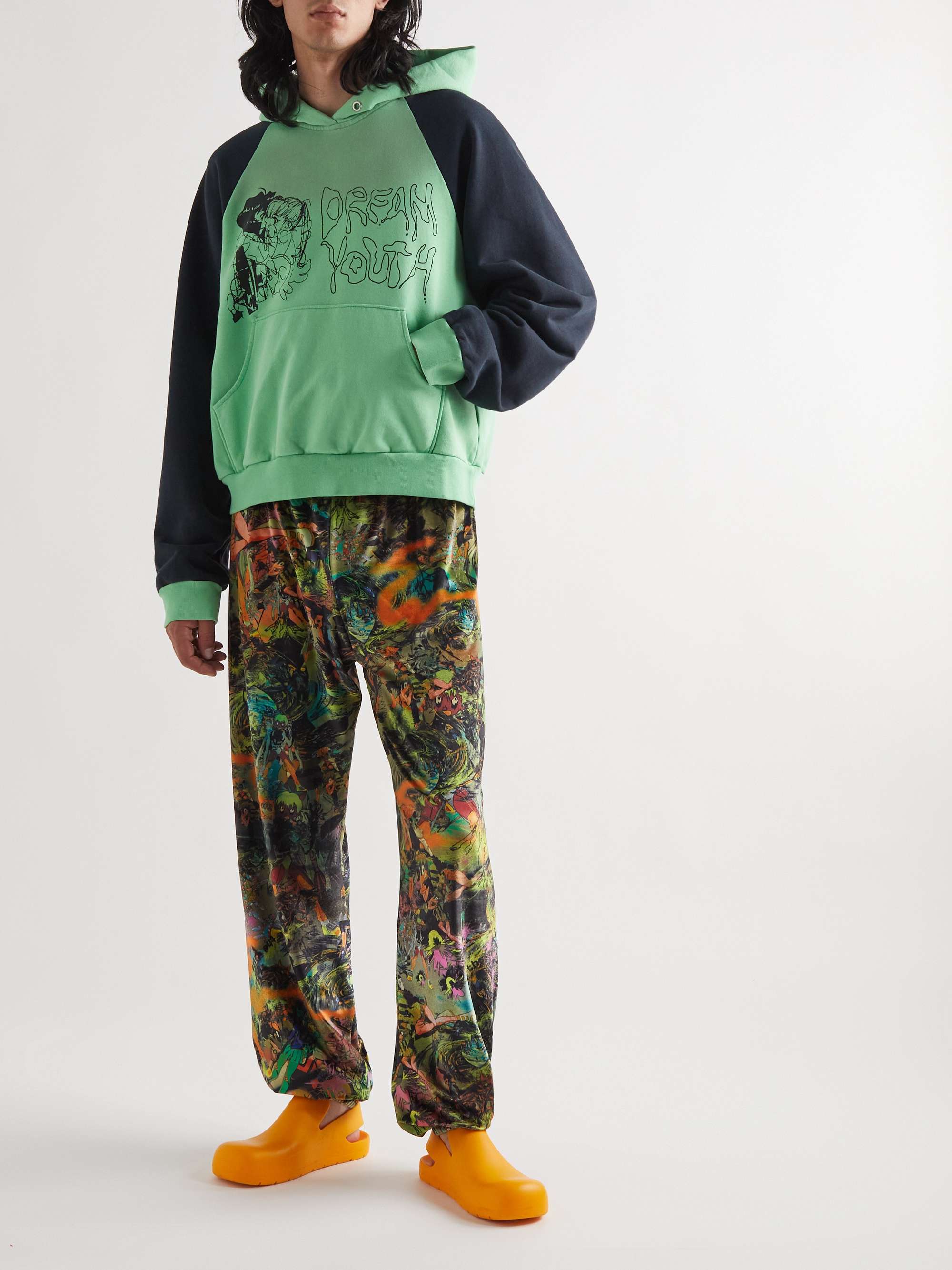 LIBERAL YOUTH MINISTRY Tapered Printed Velour Trousers