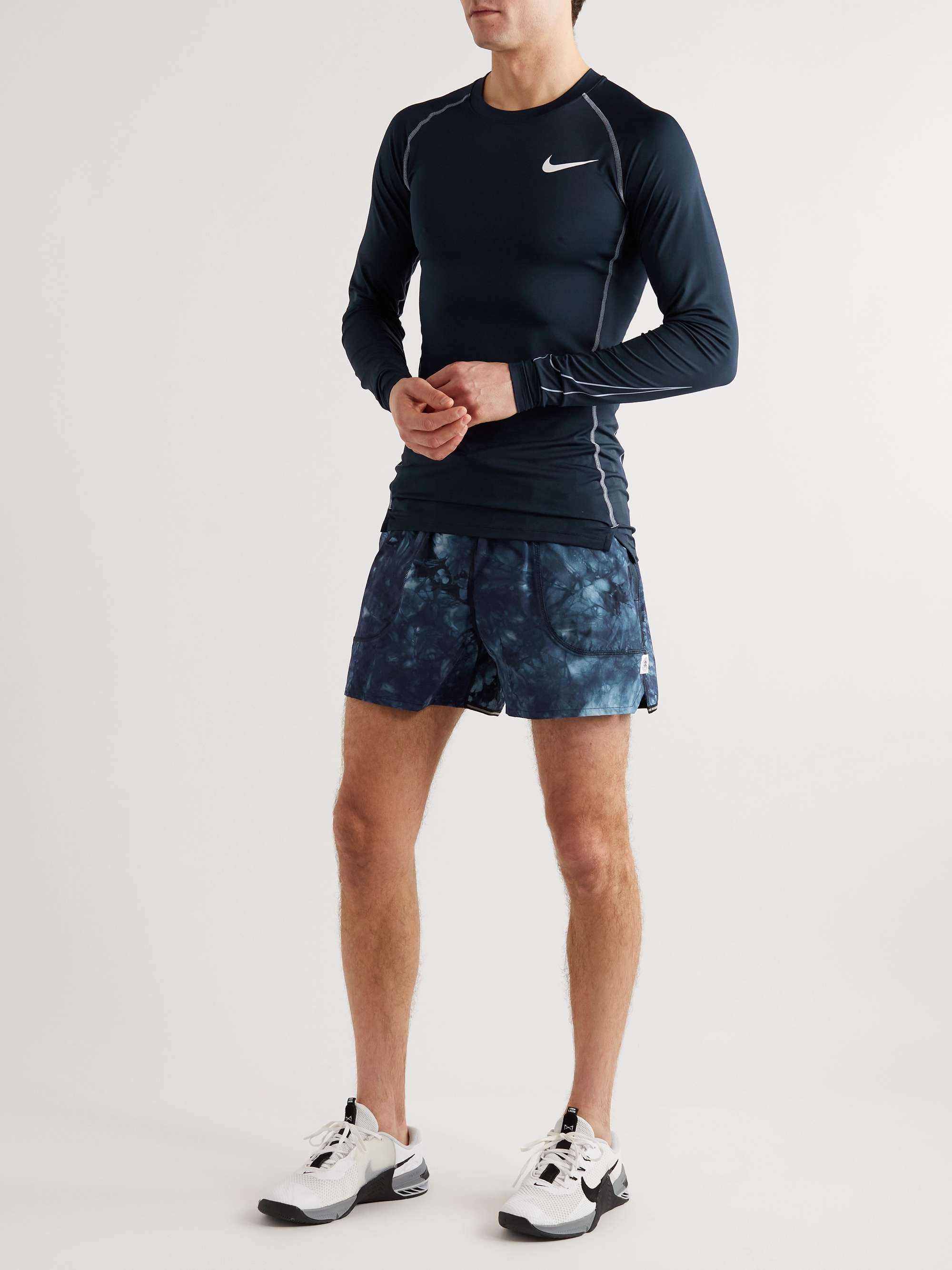 REIGNING CHAMP + Ryan Willms Straight-Leg Tie-Dyed Stretch-Shell Shorts