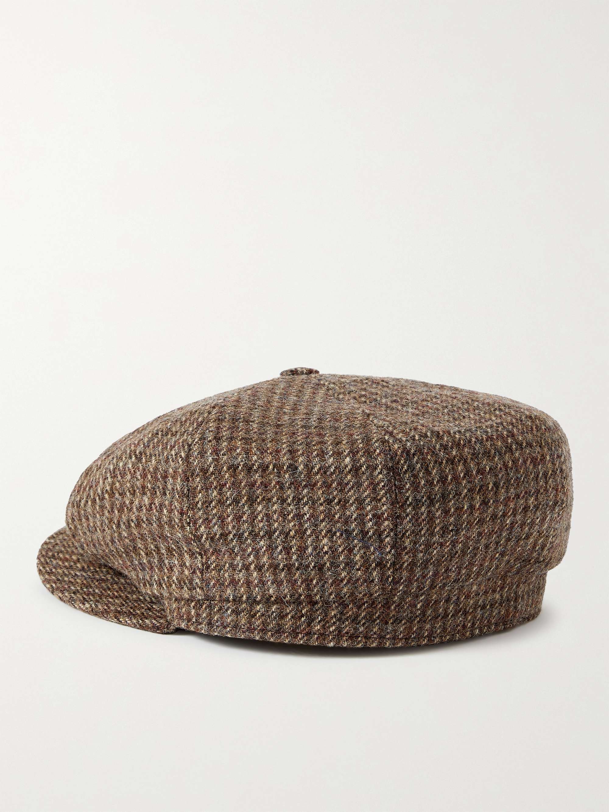 Brown + Lock & Co Hatters Checked Wool-Tweed Flat Cap | KINGSMAN 