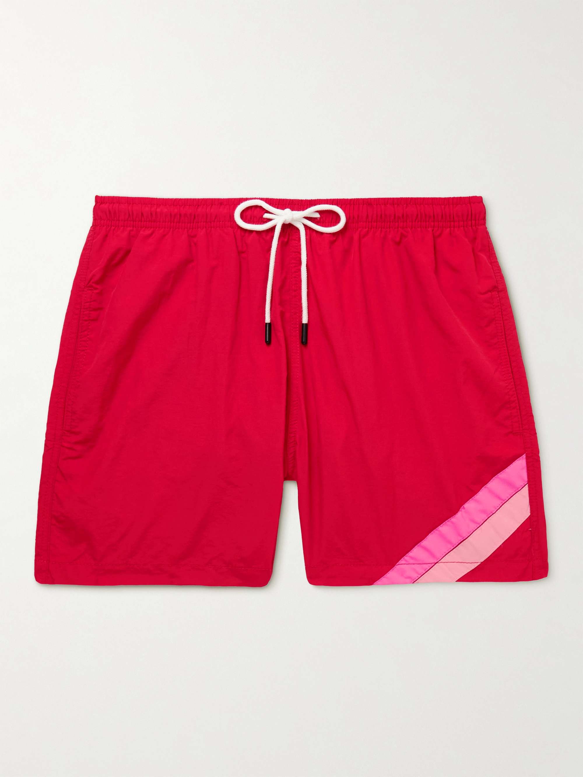 mrporter.com | Straight-Leg Mid-Length Striped Faille Swim Shorts