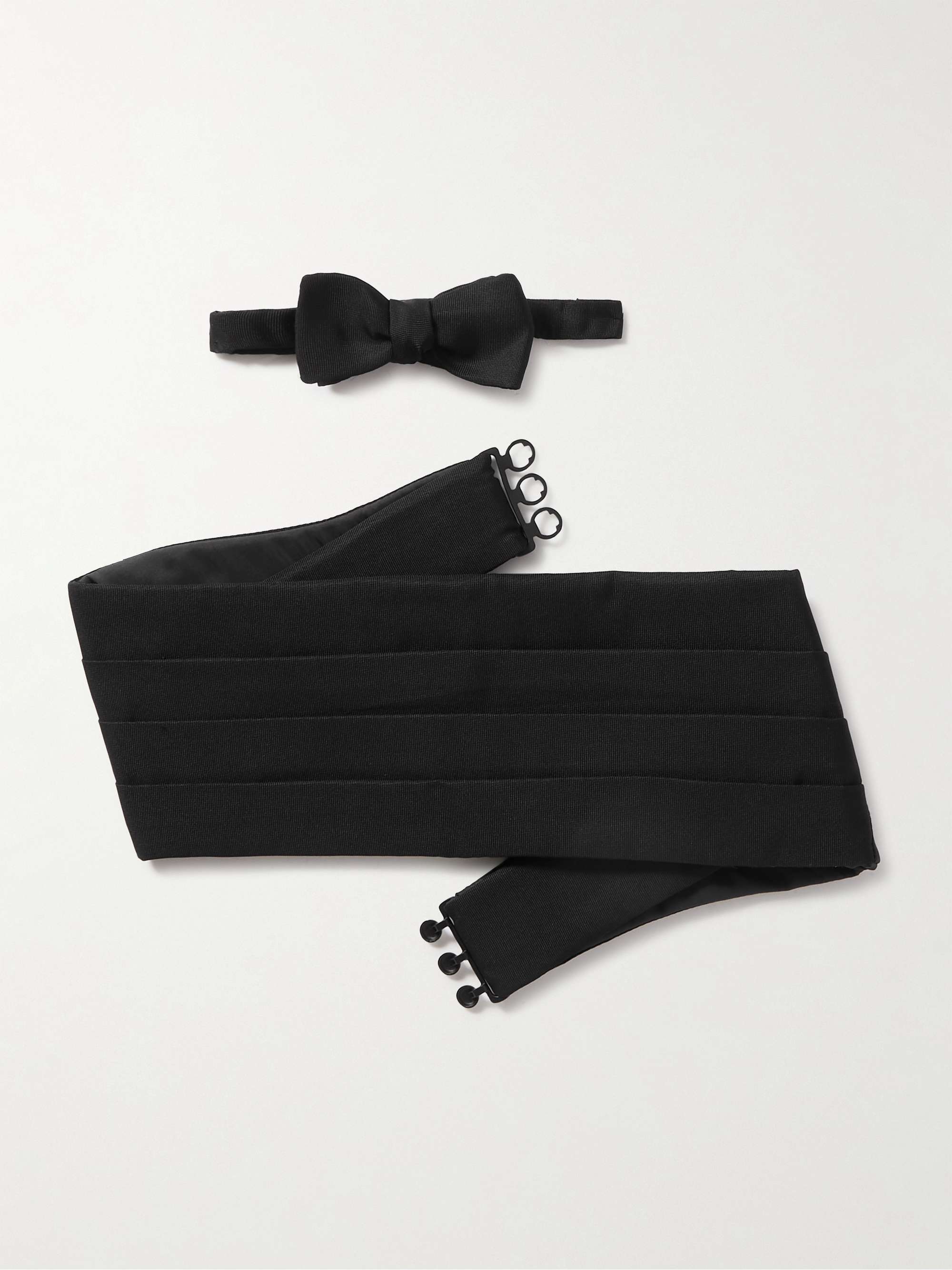 FAVOURBROOK Silk-Grosgrain Self-Tie Bow Tie and Cummerbund Set