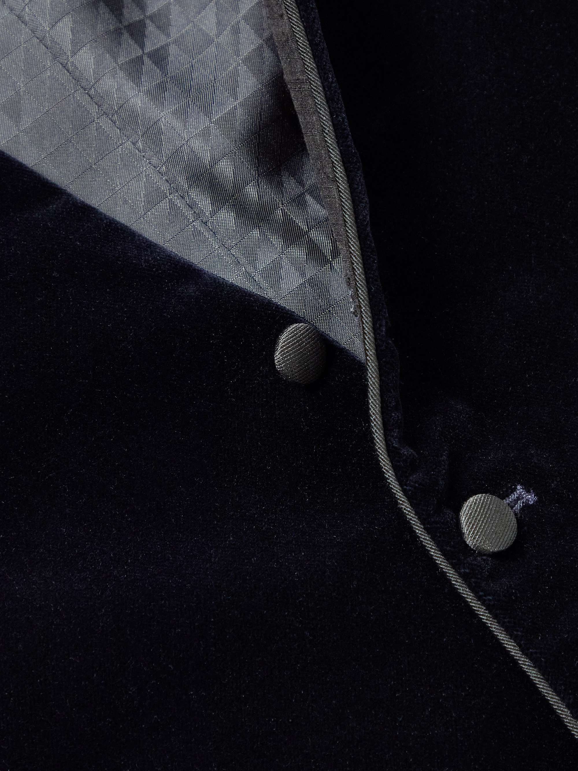 FAVOURBROOK Grosgrain-Trimmed Cotton-Velvet and Satin Waistcoat