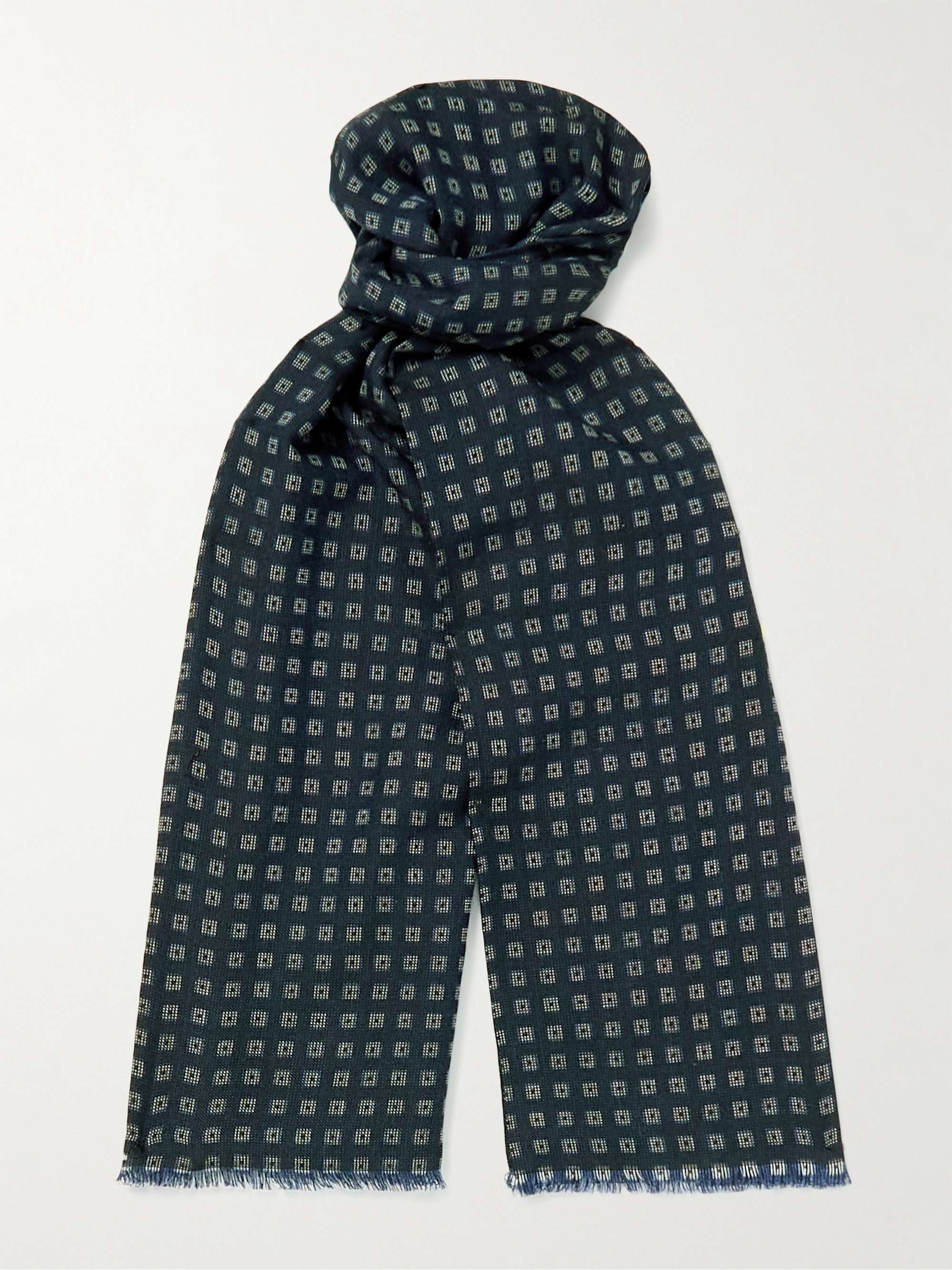 FAVOURBROOK Recycled Wool and Silk-Blend Jacquard Scarf