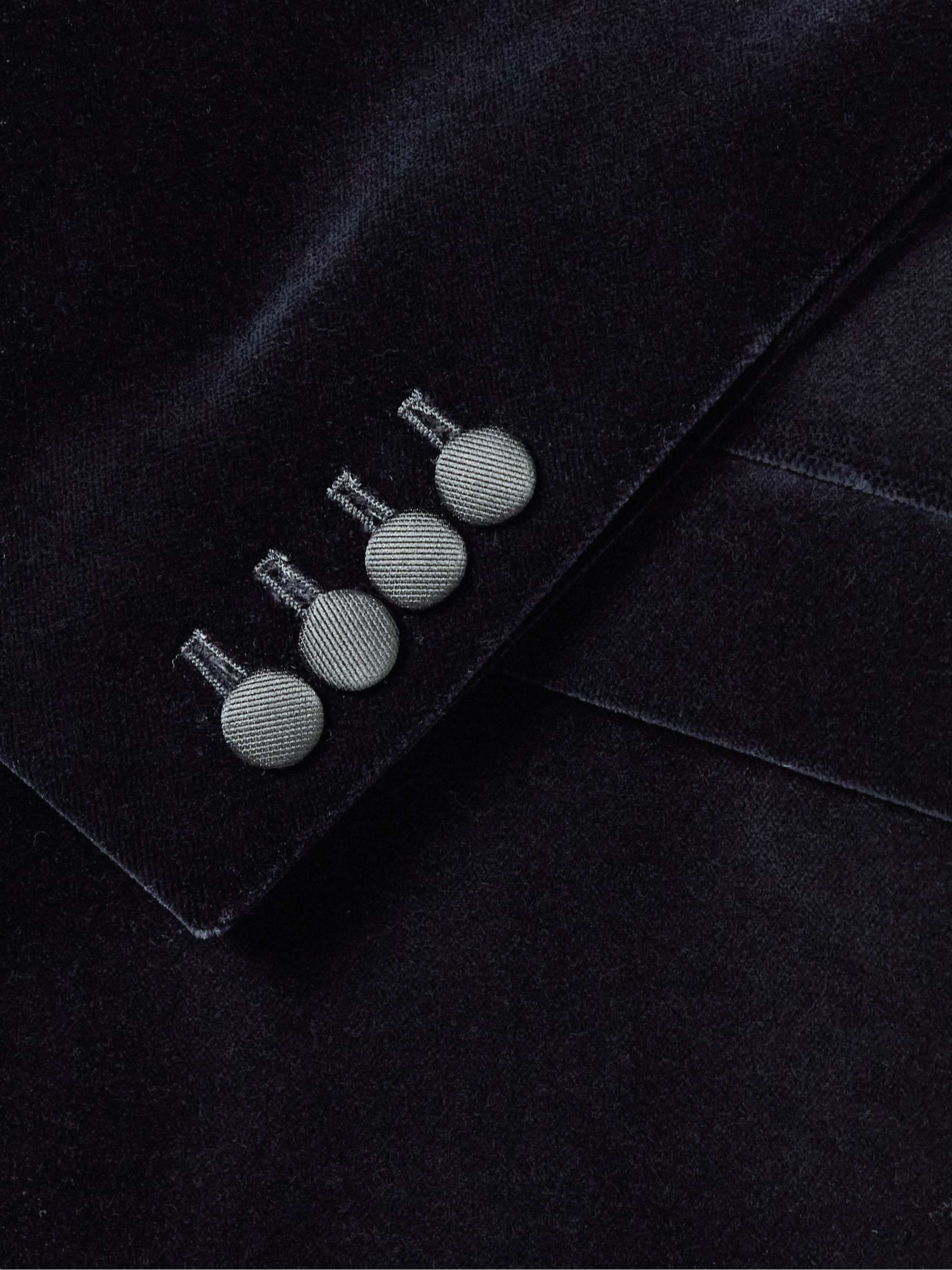 FAVOURBROOK Slim-Fit Theobold Grosgrain-Trimmed Herringbone Cotton Tuxedo Jacket