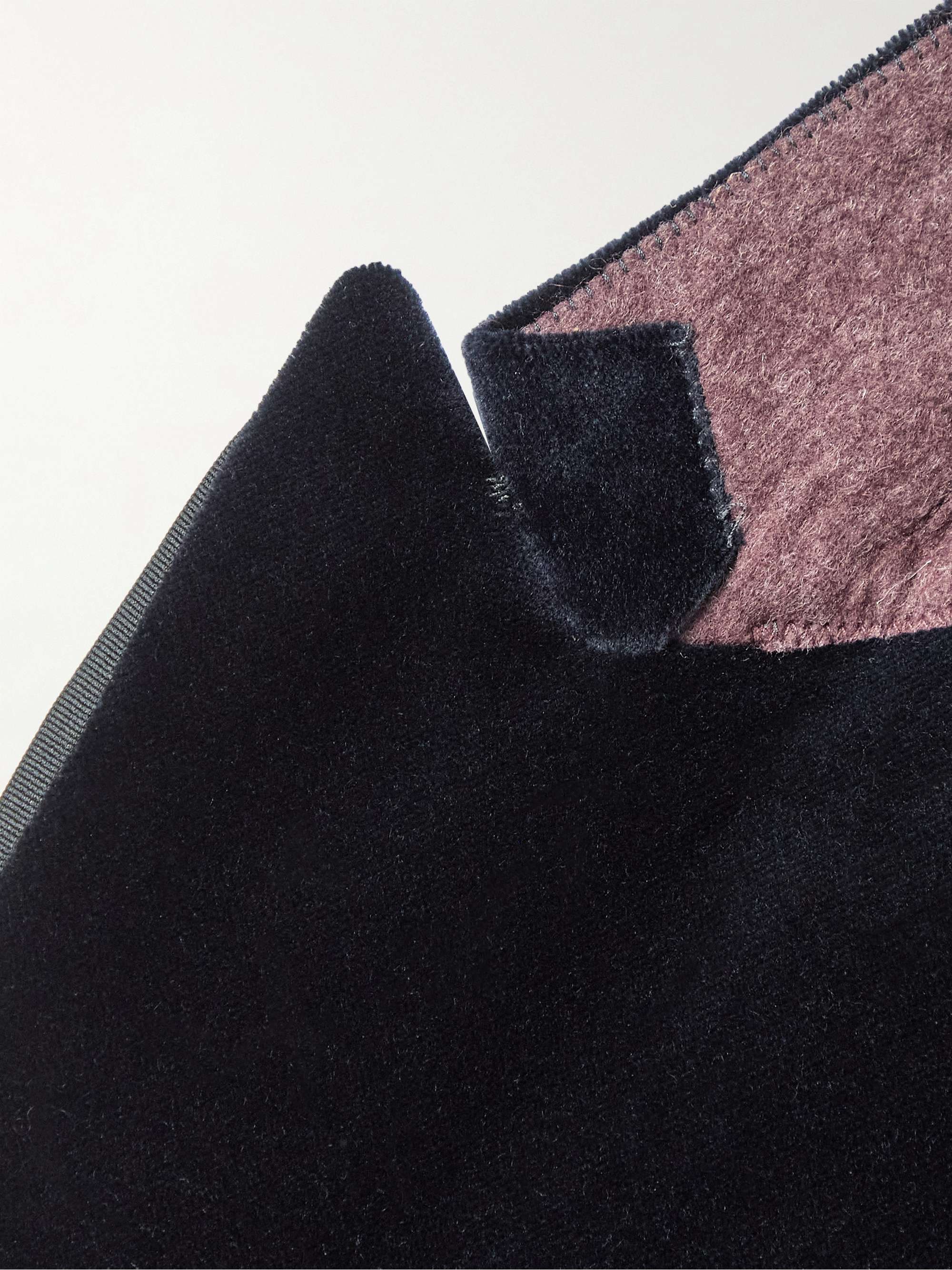 FAVOURBROOK Slim-Fit Theobold Grosgrain-Trimmed Herringbone Cotton Tuxedo Jacket