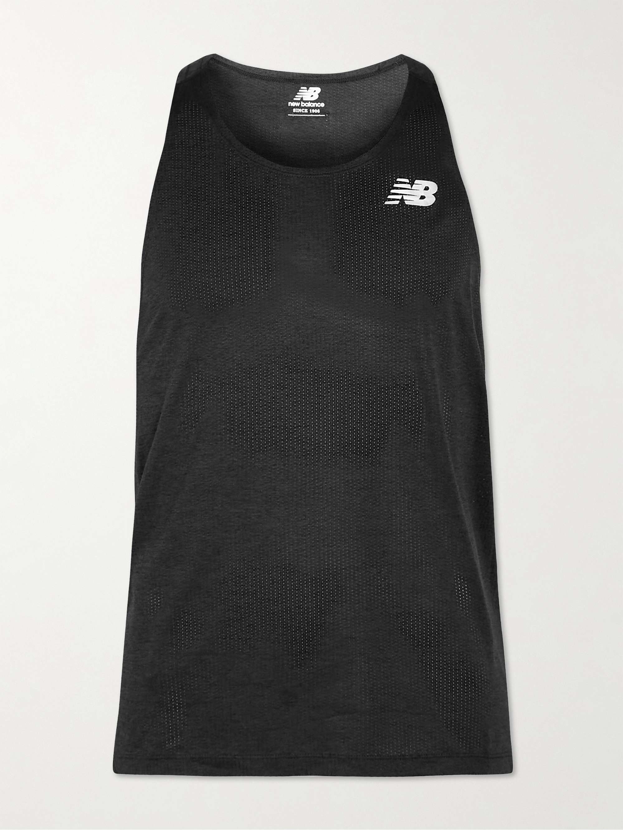 NEW BALANCE Impact Logo-Print Perforated Recycled Jersey Running Tank Top
