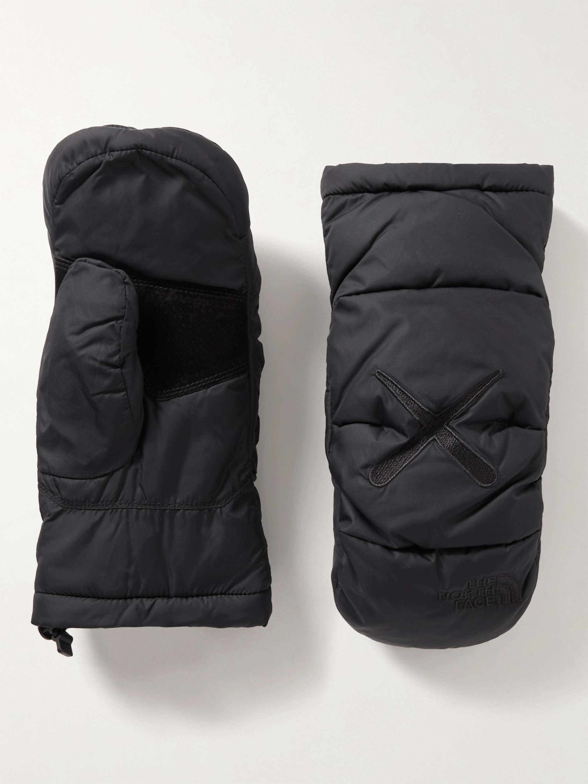 THE NORTH FACE + KAWS Nuptse Nubuck-Trimmed Shell Down Mittens