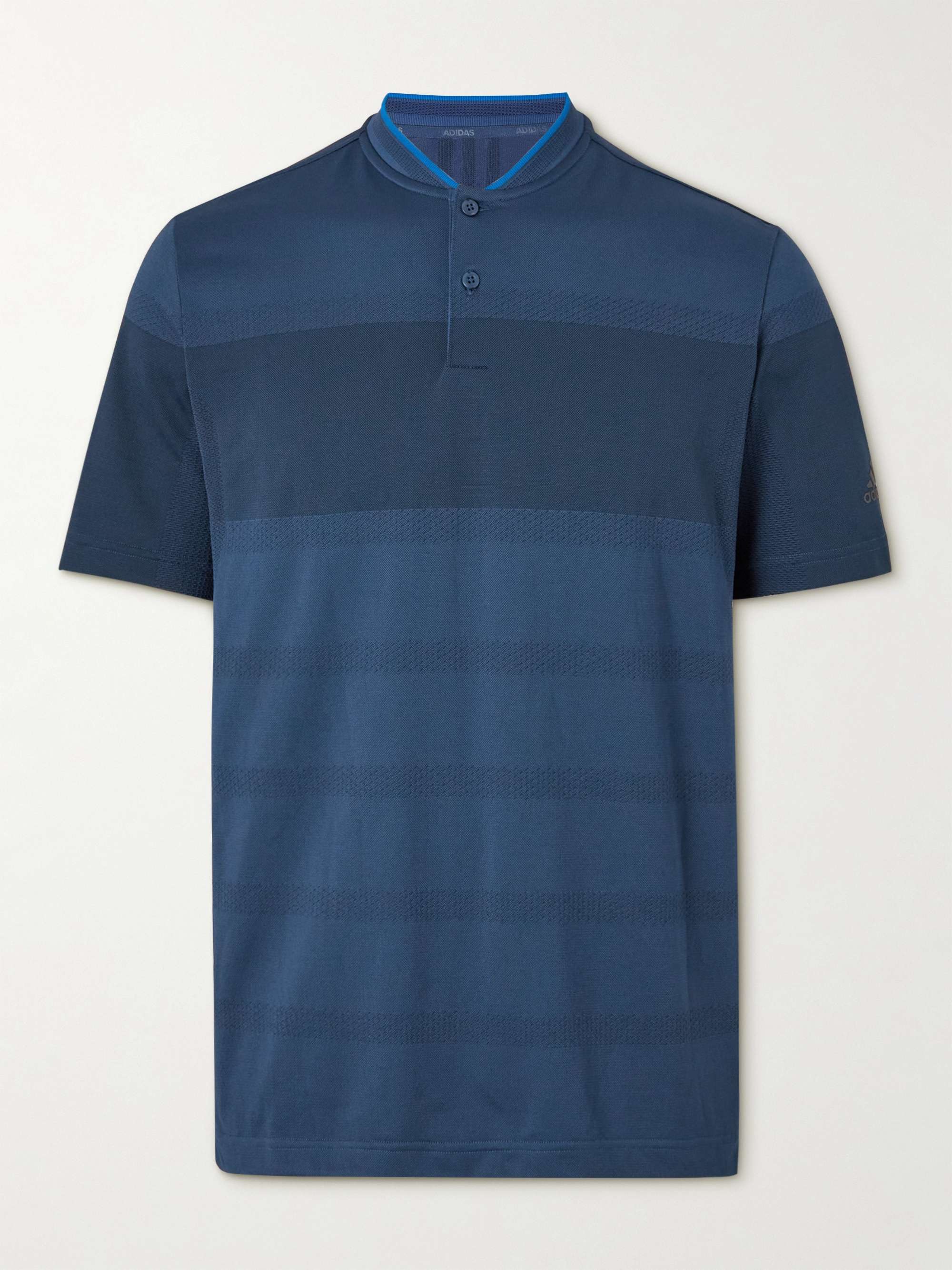 ADIDAS GOLF Statement Striped Recycled Primeknit Golf Polo Shirt
