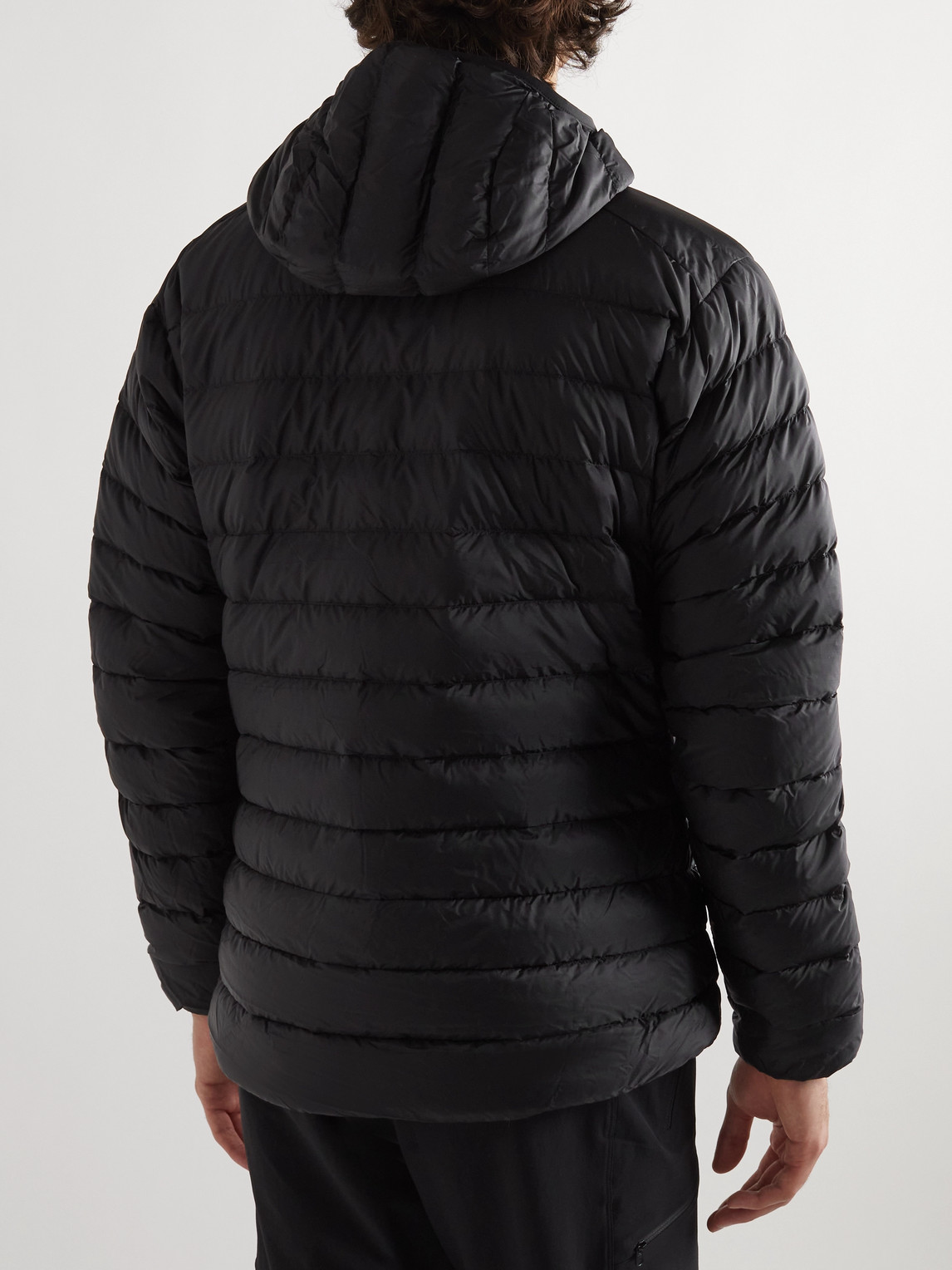 Shop Arc'teryx Cerium Lt Packable Quilted Arato 10 Nylon Hooded Down Jacket In Black