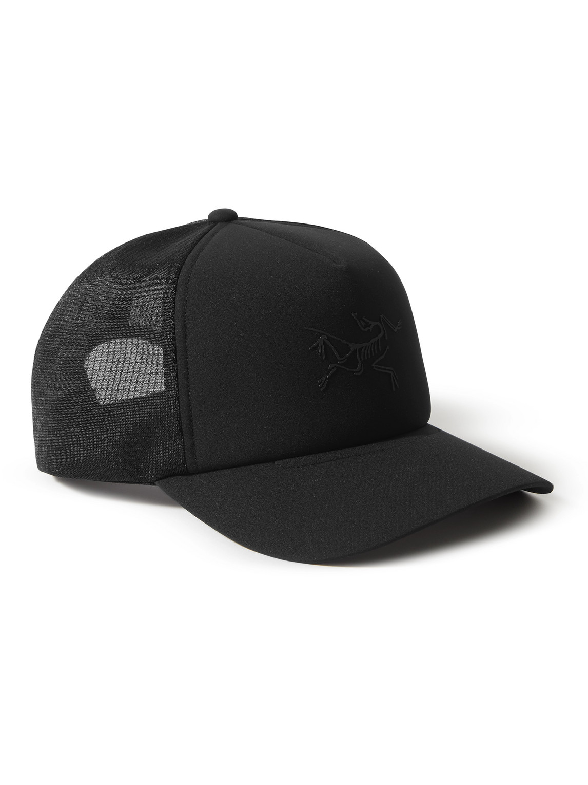 Arc'teryx Logo-print Panelled Shell And Mesh Trucker Cap In Black