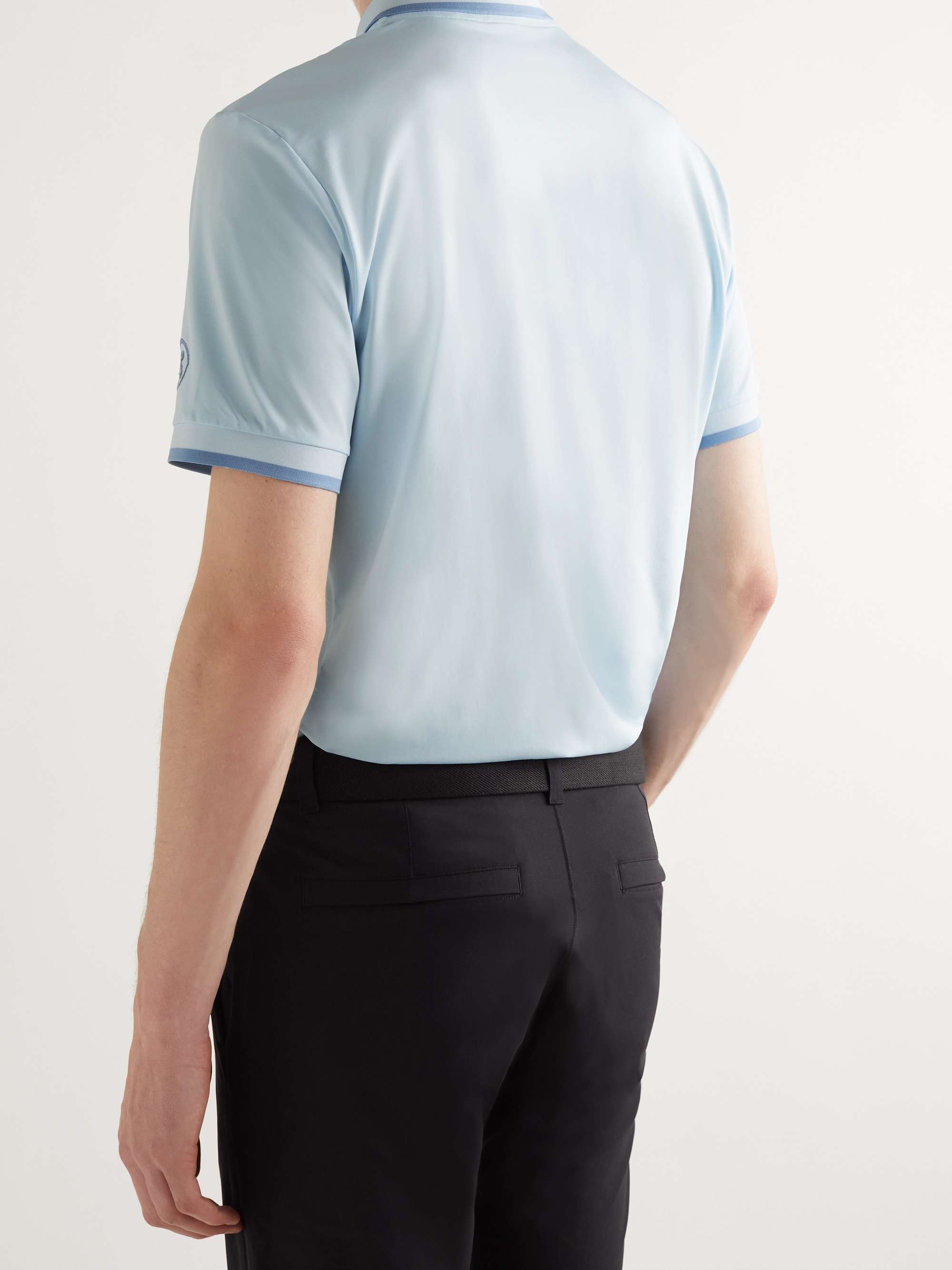 BOGNER Cody Logo-Embroidered Stretch-Jersey Half-Zip Golf Polo Shirt