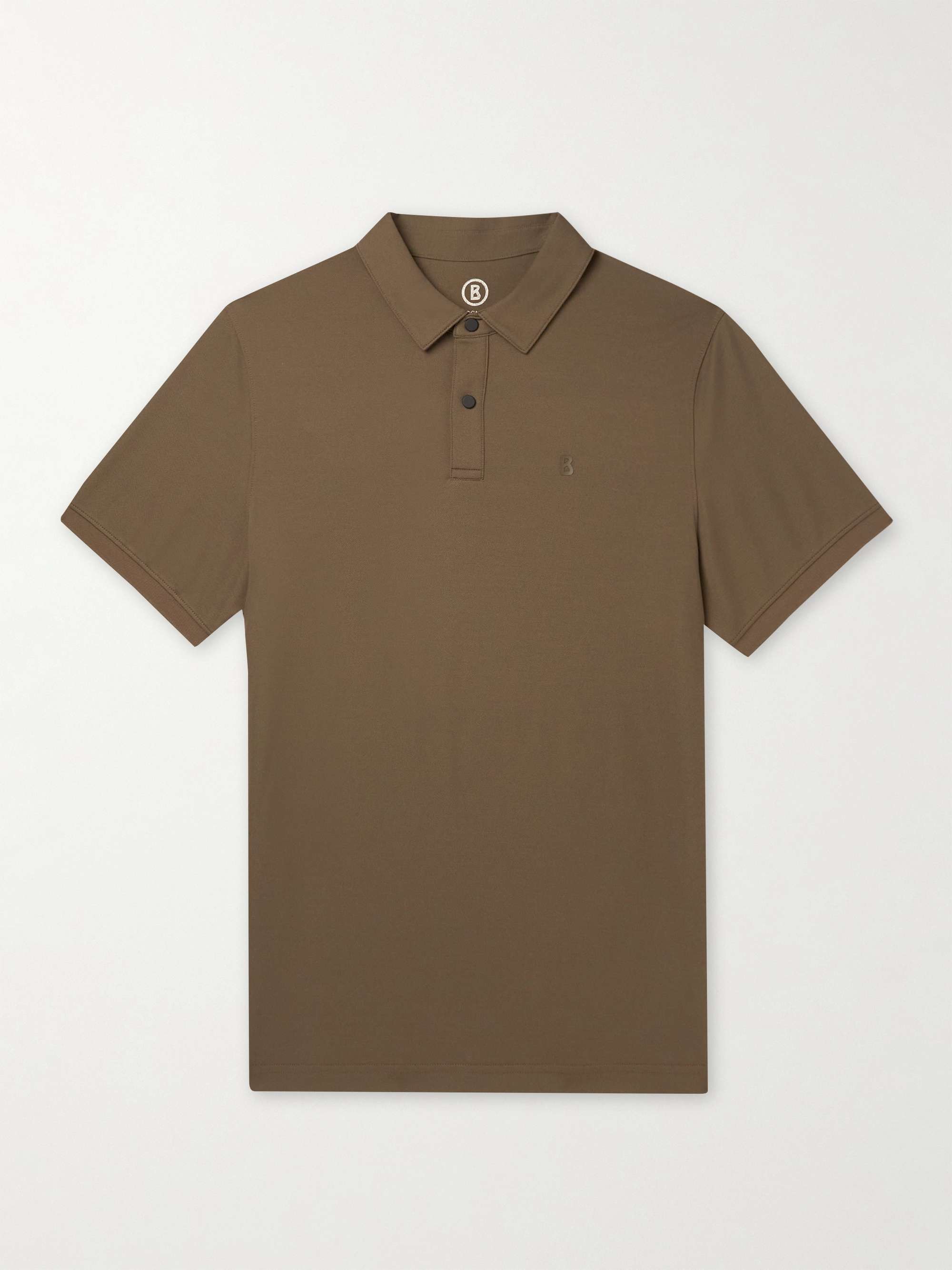 BOGNER Timo Logo-Print Cotton-Blend Piqué Golf Polo Shirt