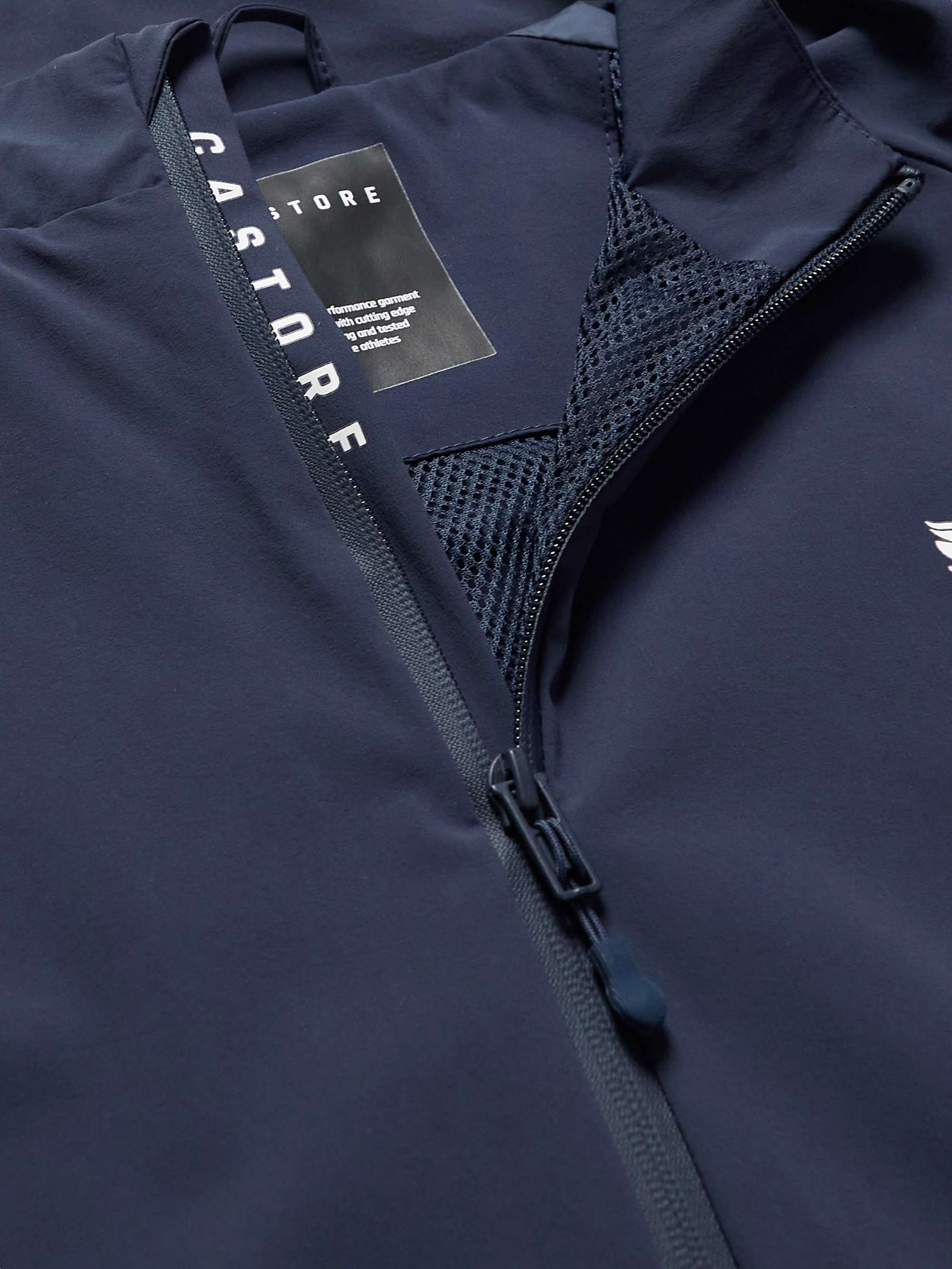CASTORE Logo-Print Stretch-Shell Half-Zip Golf Jacket