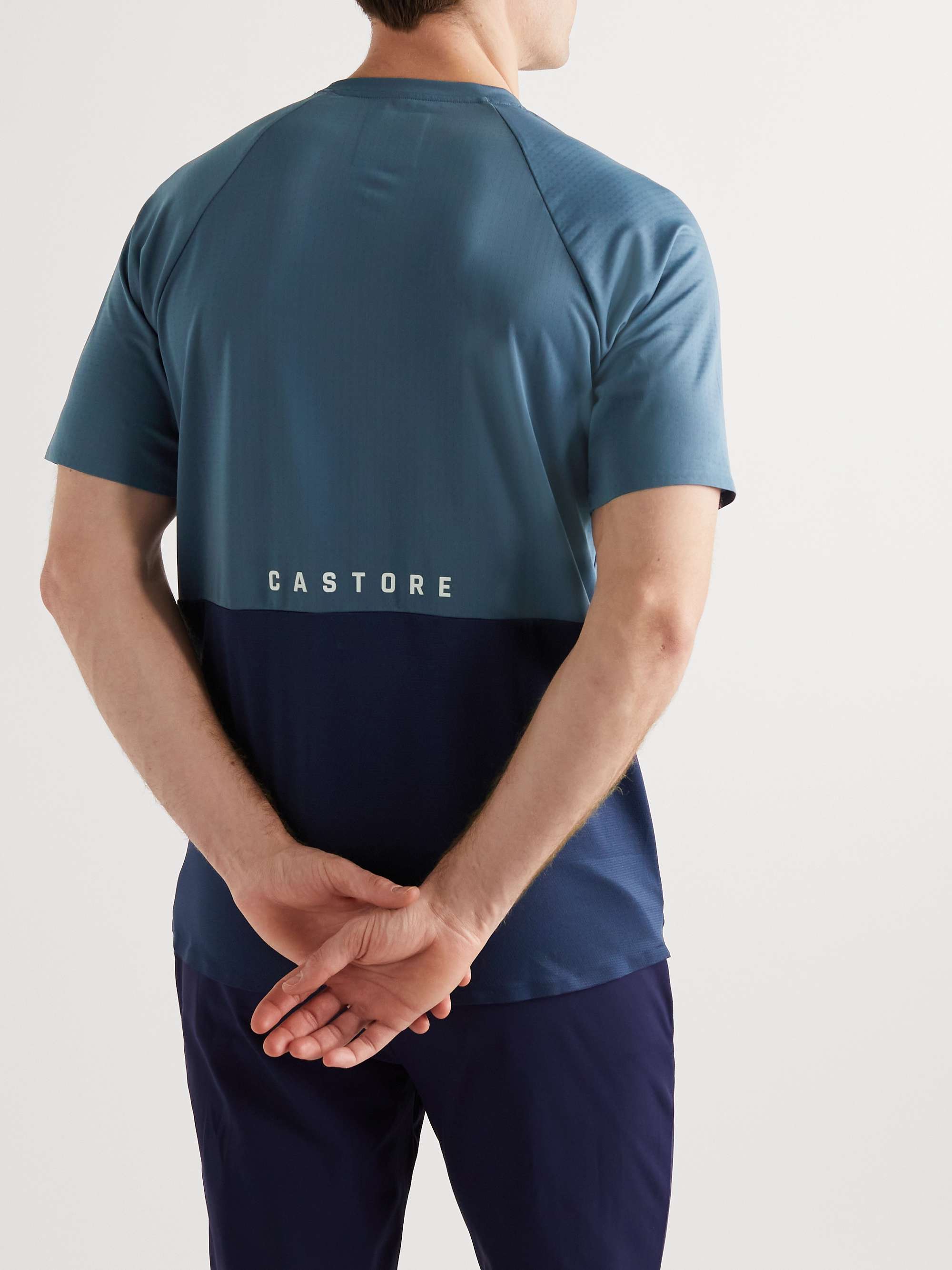 CASTORE Active Two-Tone Perforated Stretch-Jersey T-Shirt