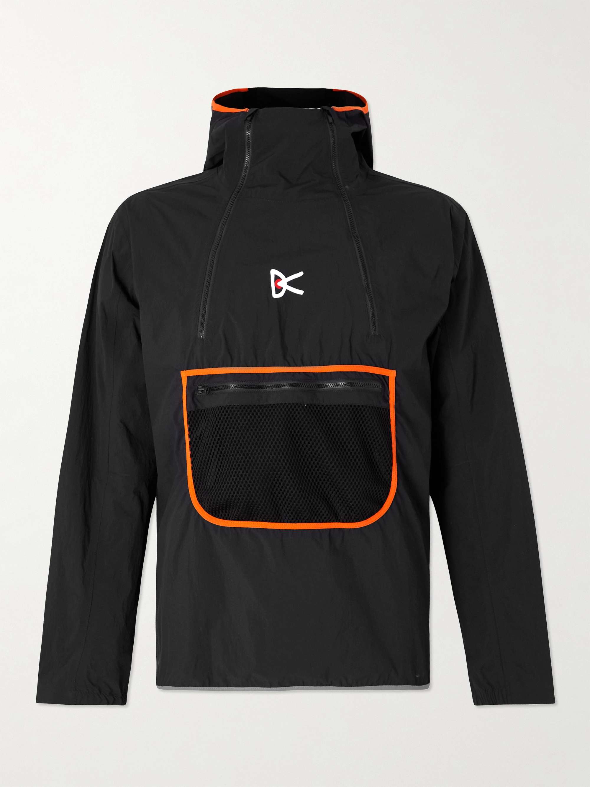 DISTRICT VISION Vassa Logo-Print Recycled Shell Half-Zip Hooded Jacket
